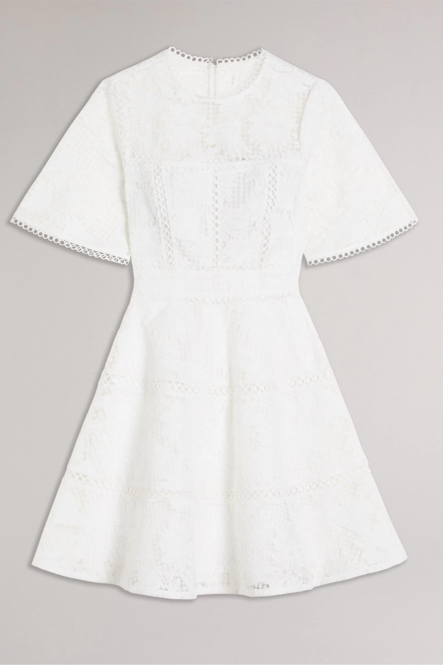 Ted Baker Lydiiha Fit And Flare Tiered Lace White Dress - Image 5