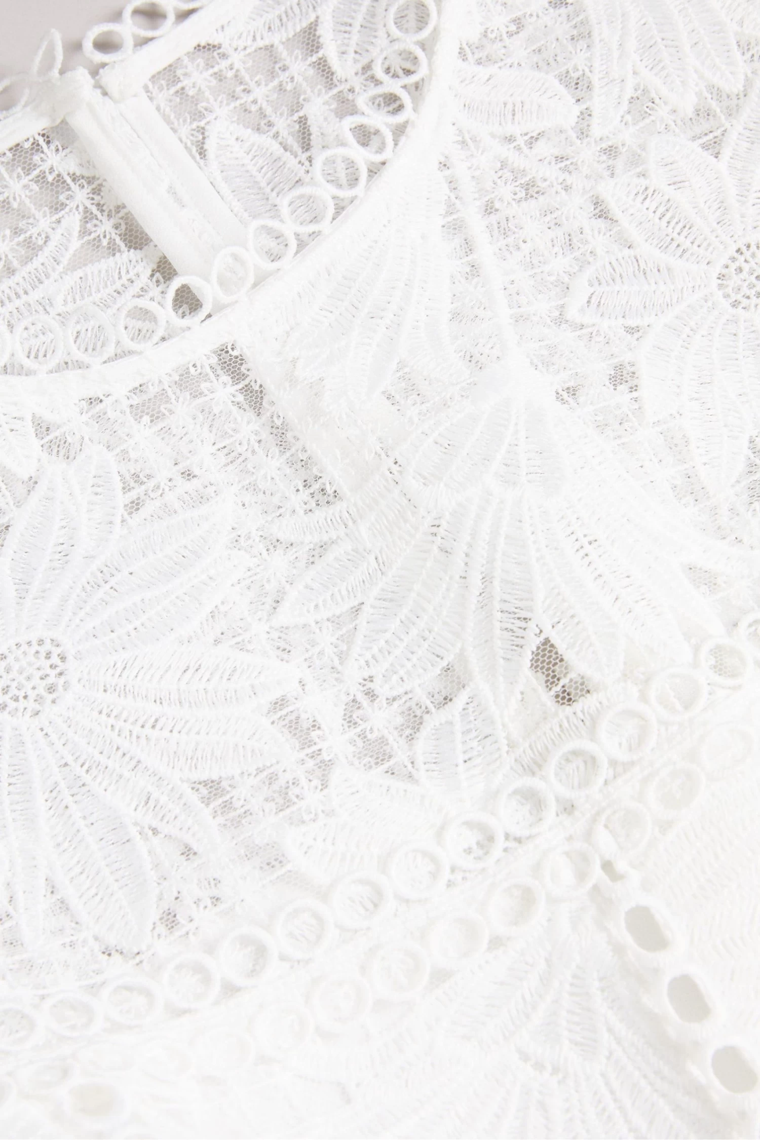 Ted Baker Lydiiha Fit And Flare Tiered Lace White Dress - Image 6