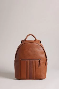 Ted Baker Esentle Tan Striped Pu Brown Backpack
