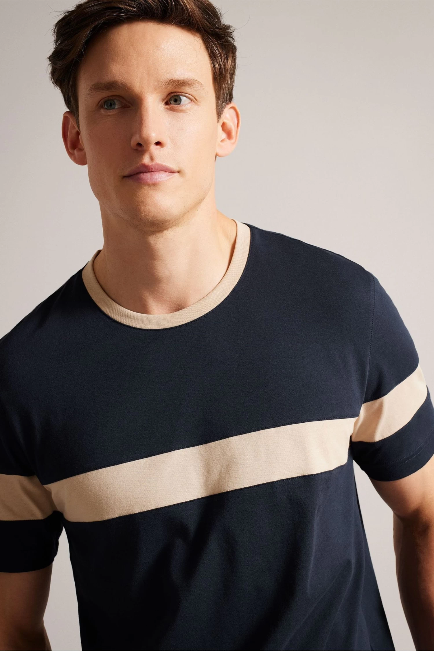 Ted Baker Blue Trez Short Sleeved Regular Colour Block T-Shirt - Image 4