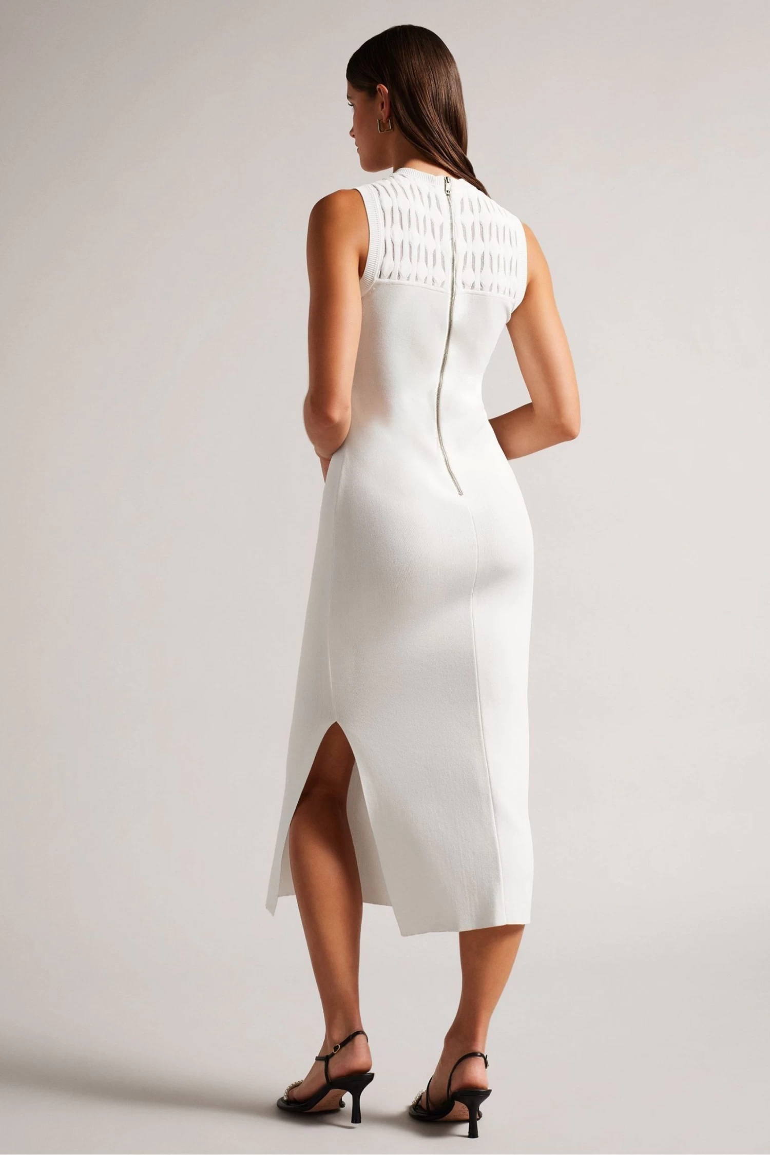 Ted Baker Polyan Stitch Detailed Bodycon White Dress - Image 2