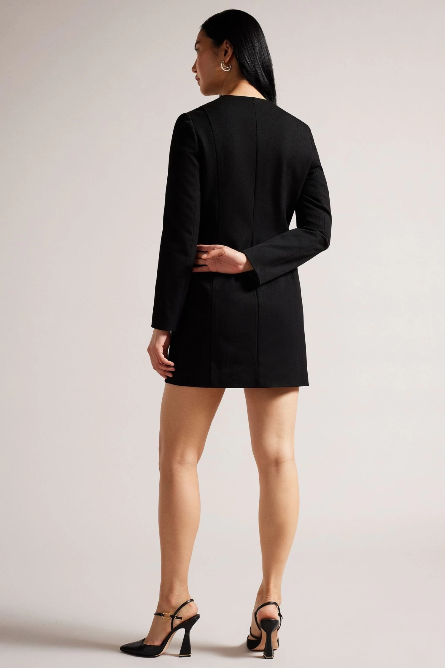 Ted Baker Calihad Double Breasted V-Neck Black Tuxedo Dress - Image 2