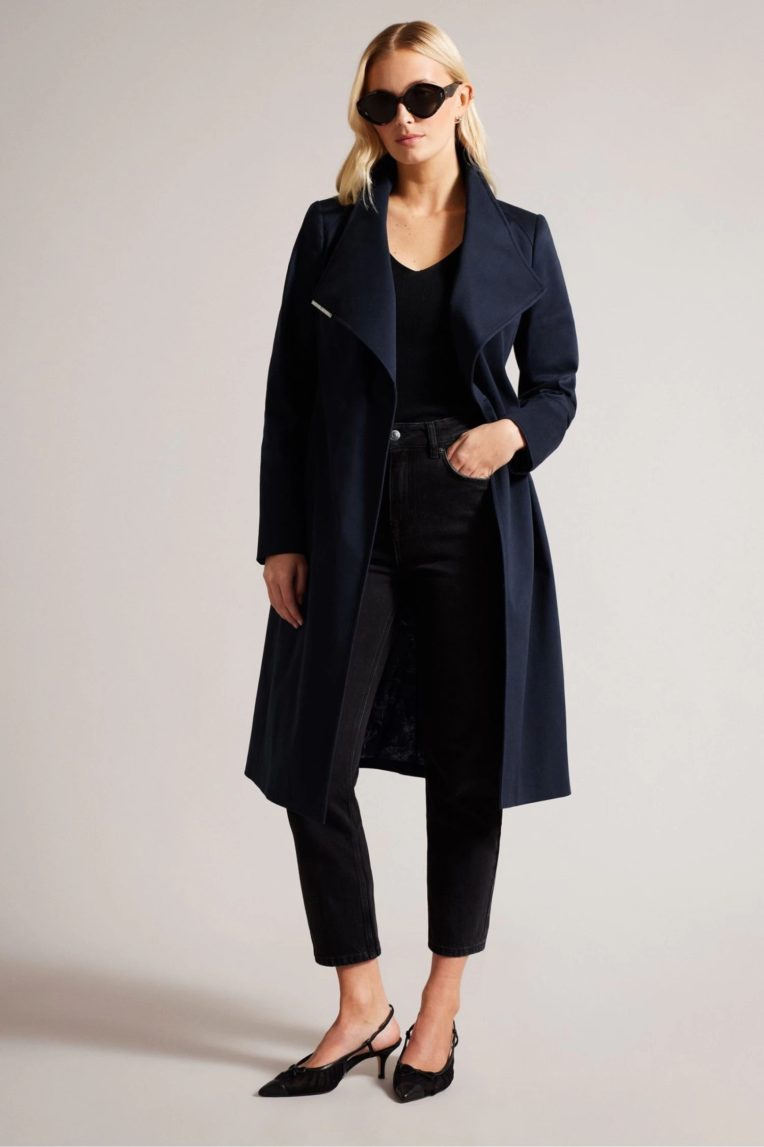 Ted Baker Blue Rosina Midi Length Wrap Trench Coat - Image 2