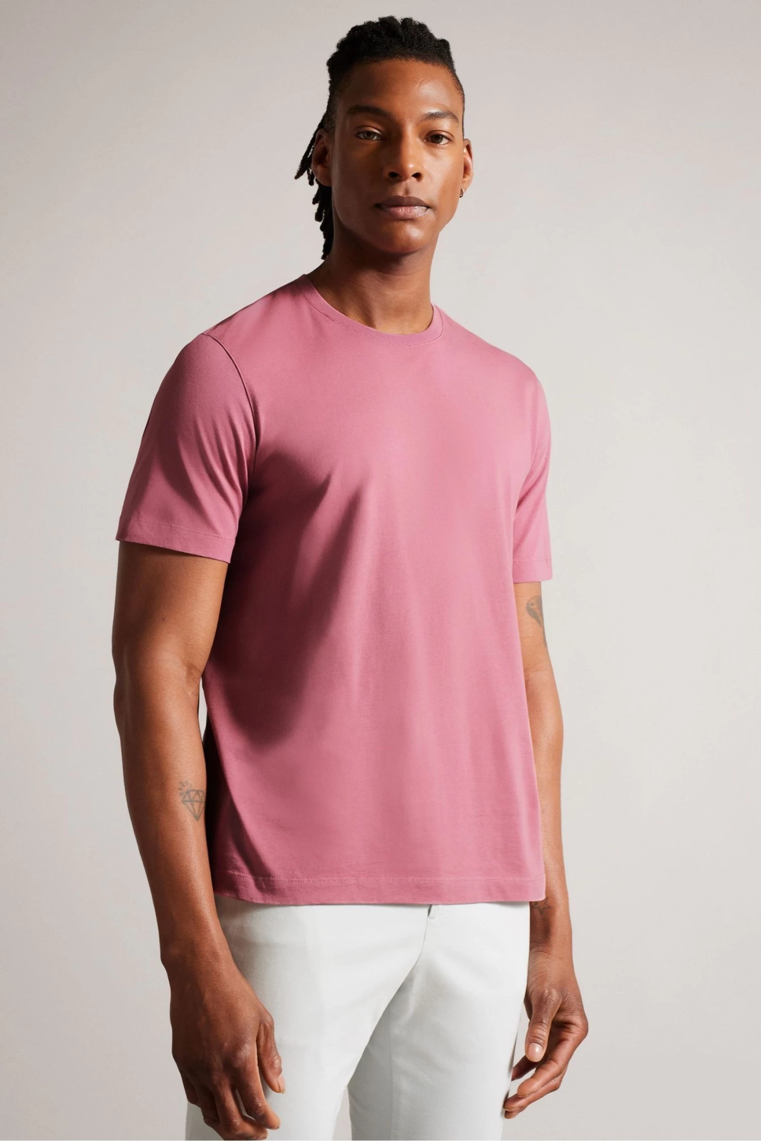 Ted Baker Pink Tywinn Short Sleeved Regular Plain T-Shirt