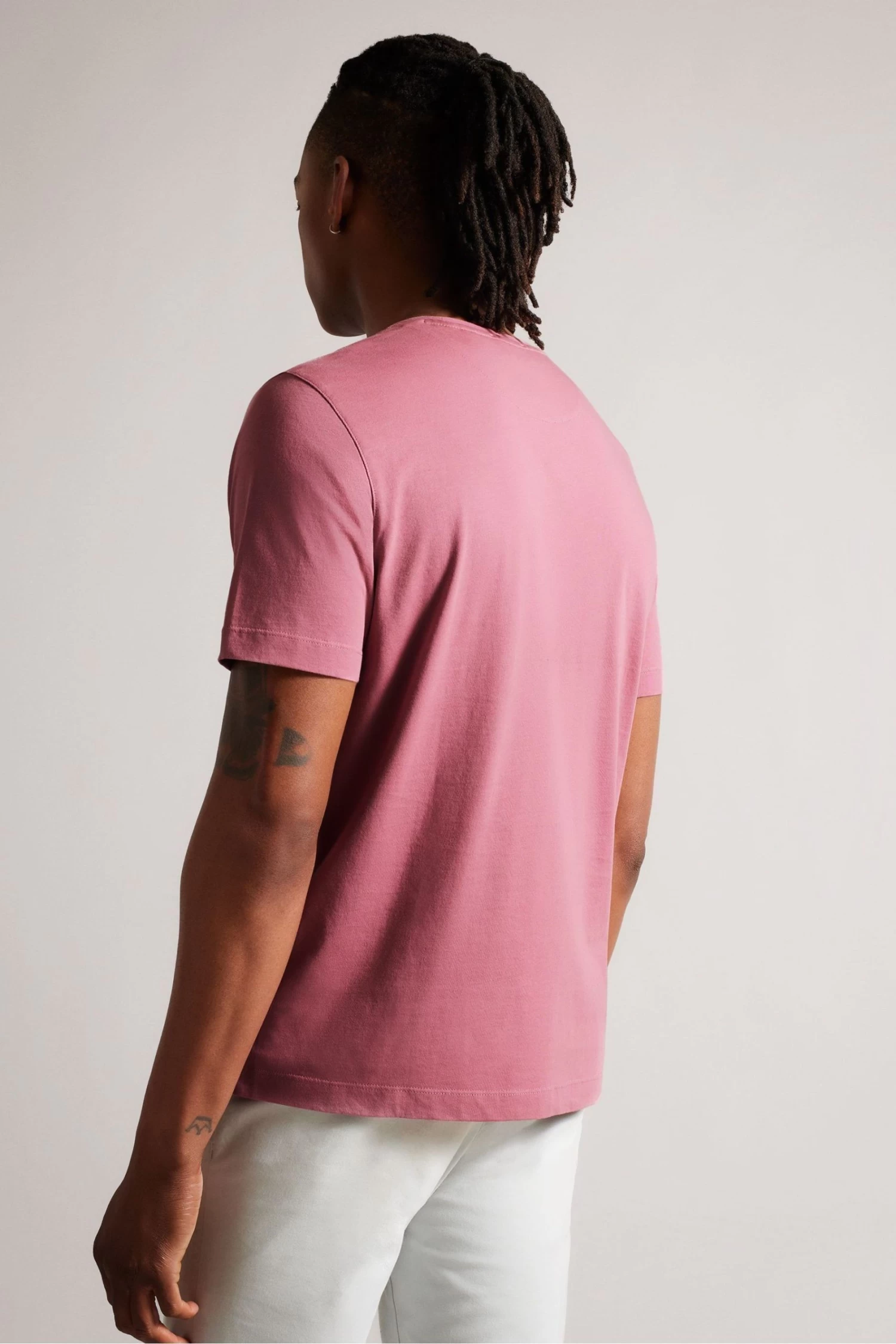 Ted Baker Pink Tywinn Short Sleeved Regular Plain T-Shirt - Image 2