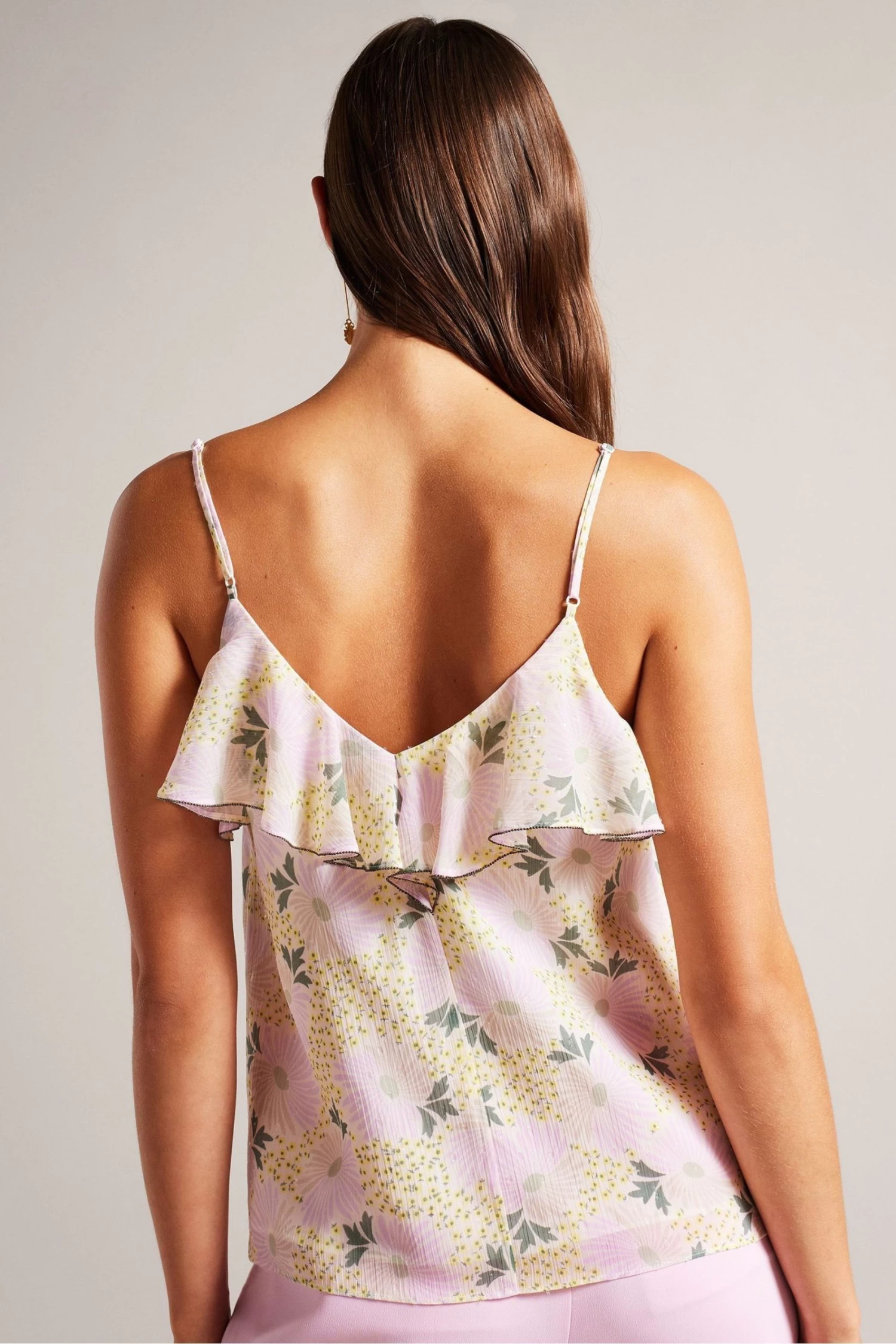 Ted Baker Yellow Shaunia Ruffle V-Neck Cami - Image 2