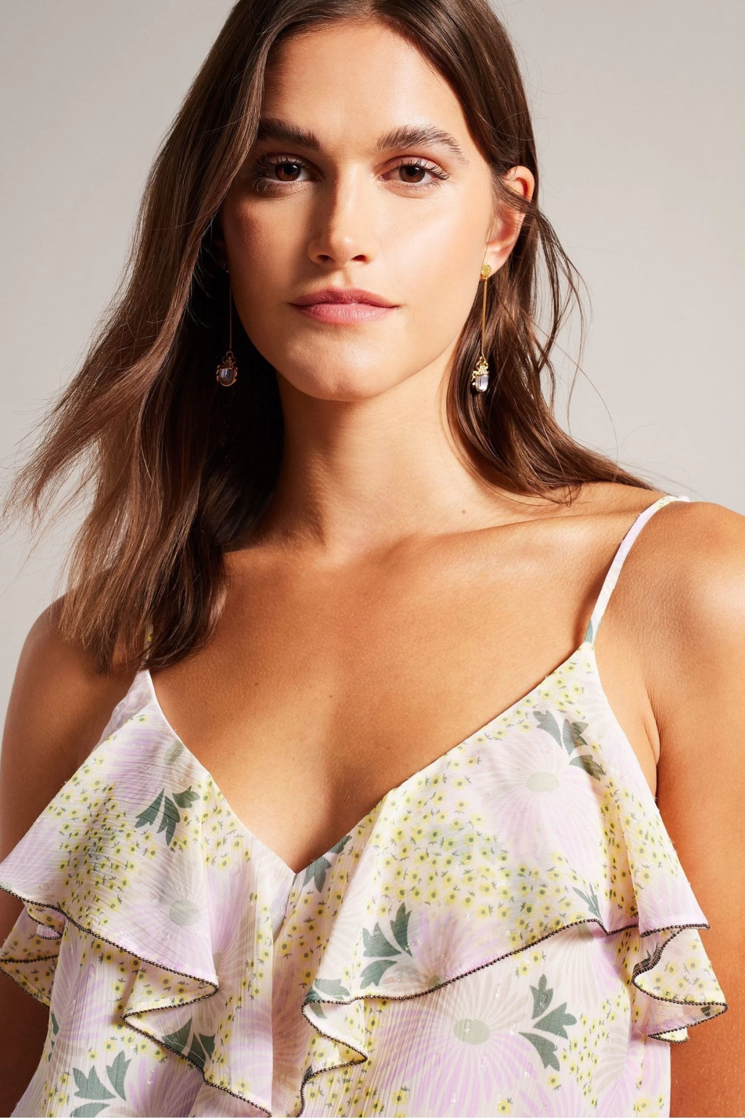 Ted Baker Yellow Shaunia Ruffle V-Neck Cami - Image 4