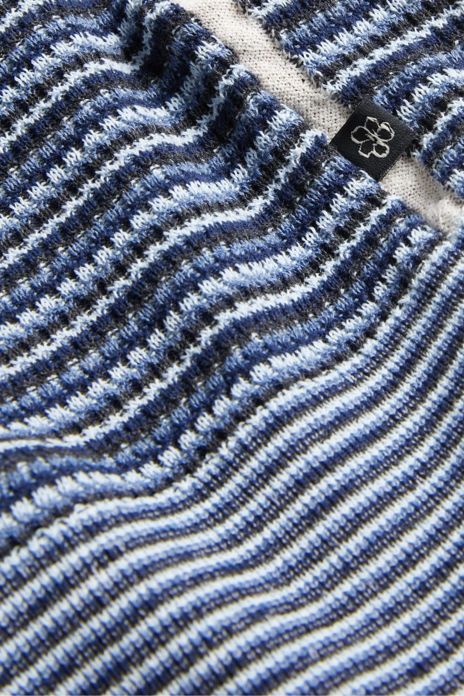 Ted Baker Blue Radwint Short Sleeved Textured Striped Polo Shirt - Image 5