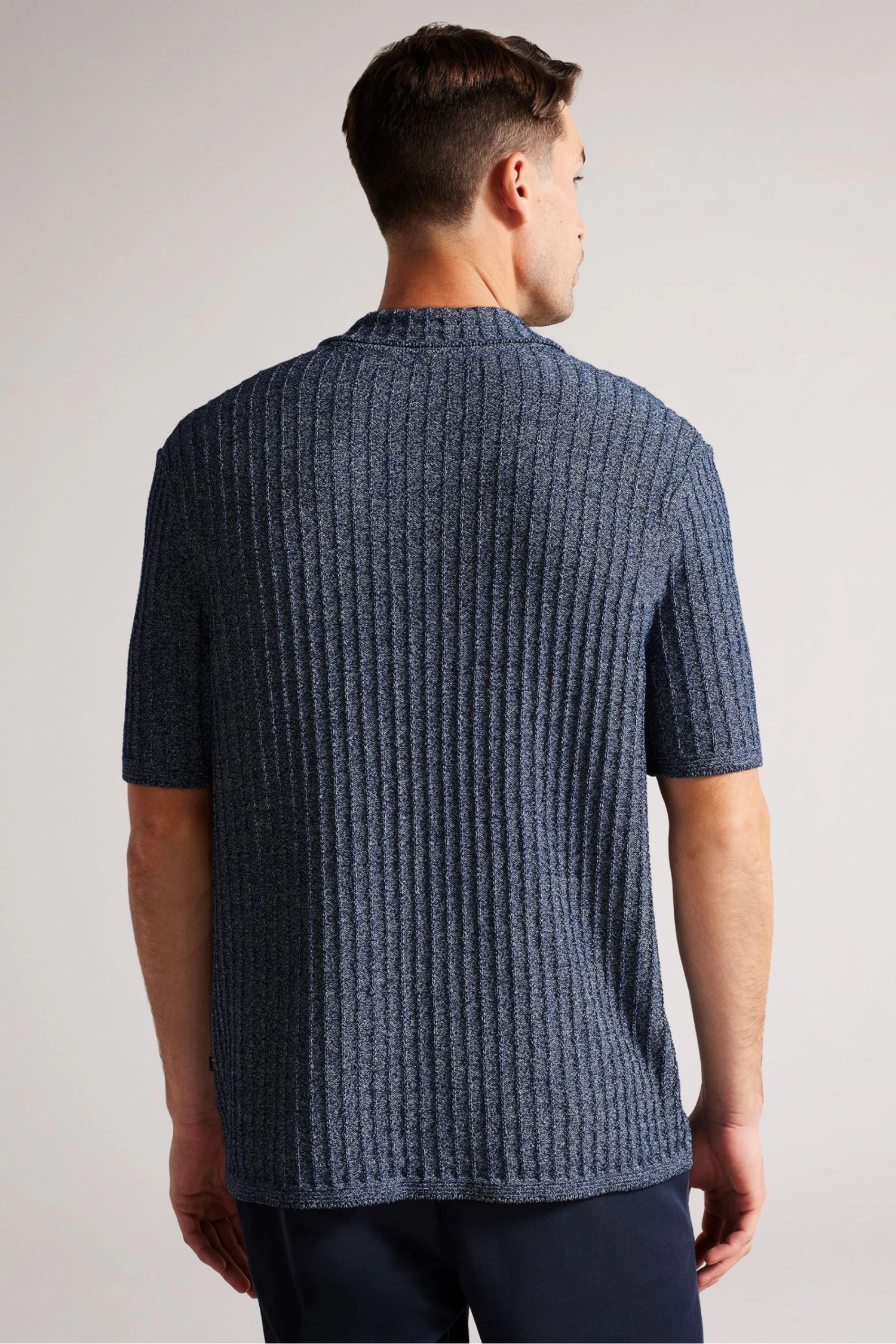 Ted Baker Blue Proof Short Sleeve Relaxed Fit Knitted Shirt - Image 2