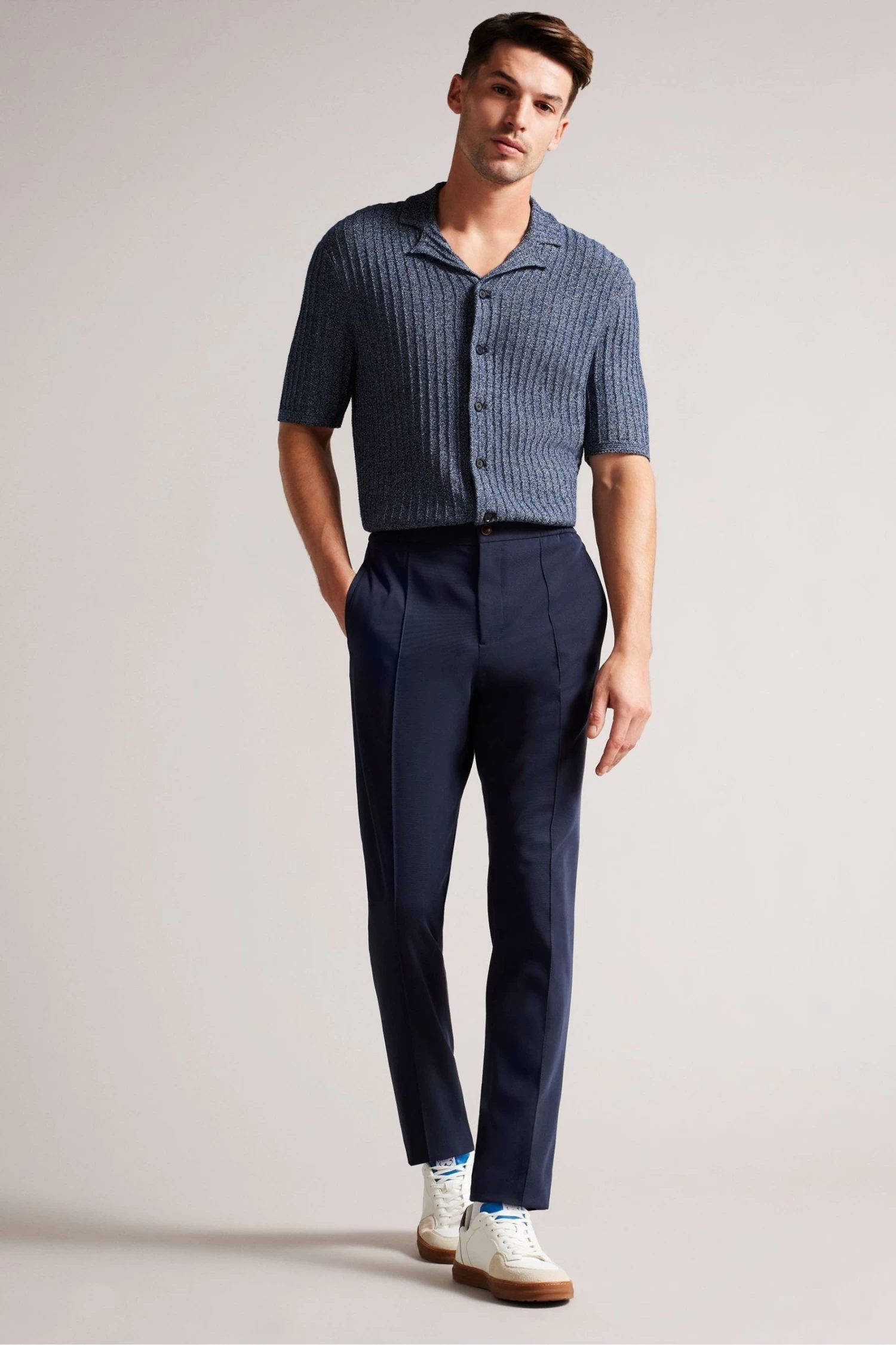 Ted Baker Blue Proof Short Sleeve Relaxed Fit Knitted Shirt - Image 3