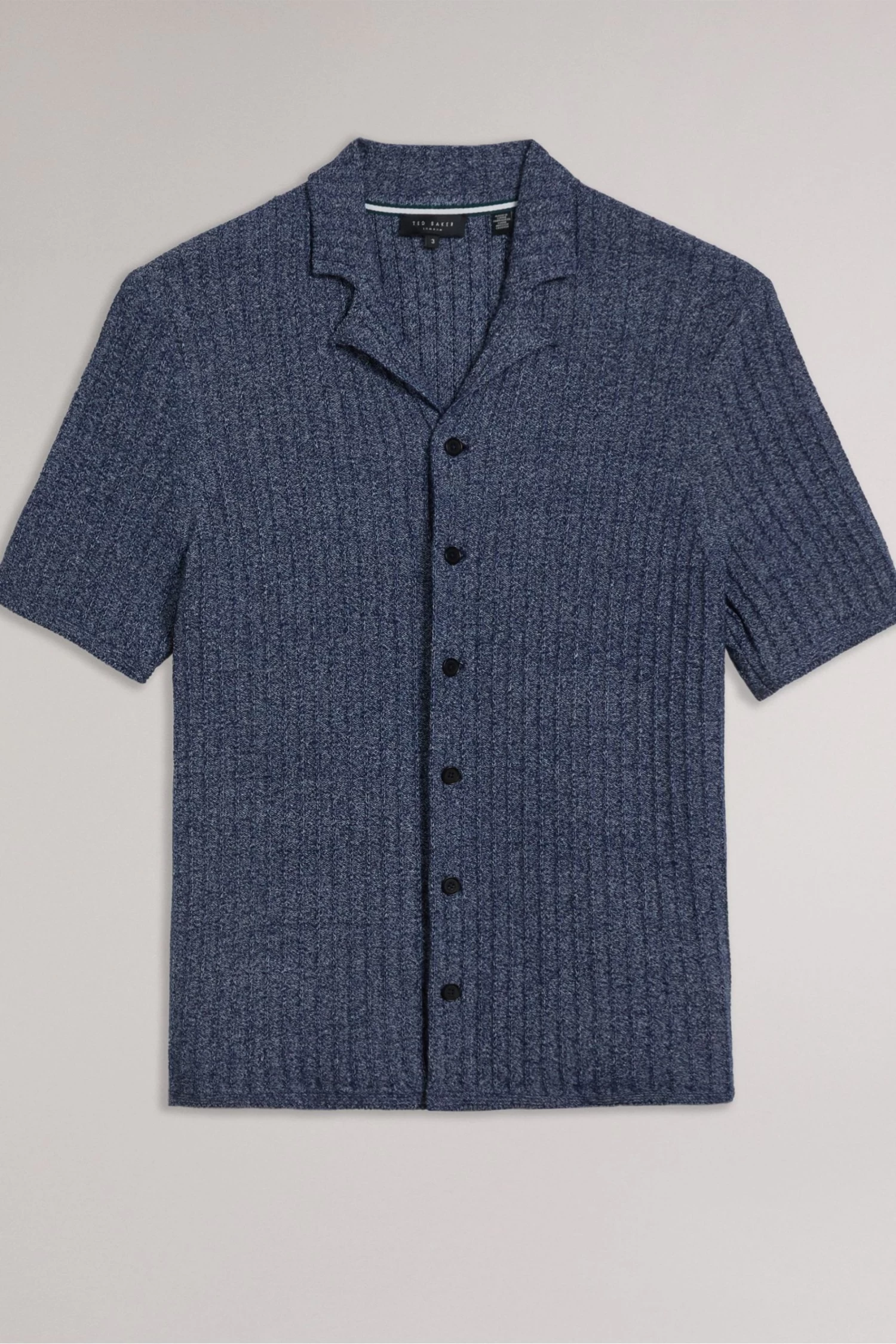 Ted Baker Blue Proof Short Sleeve Relaxed Fit Knitted Shirt - Image 6