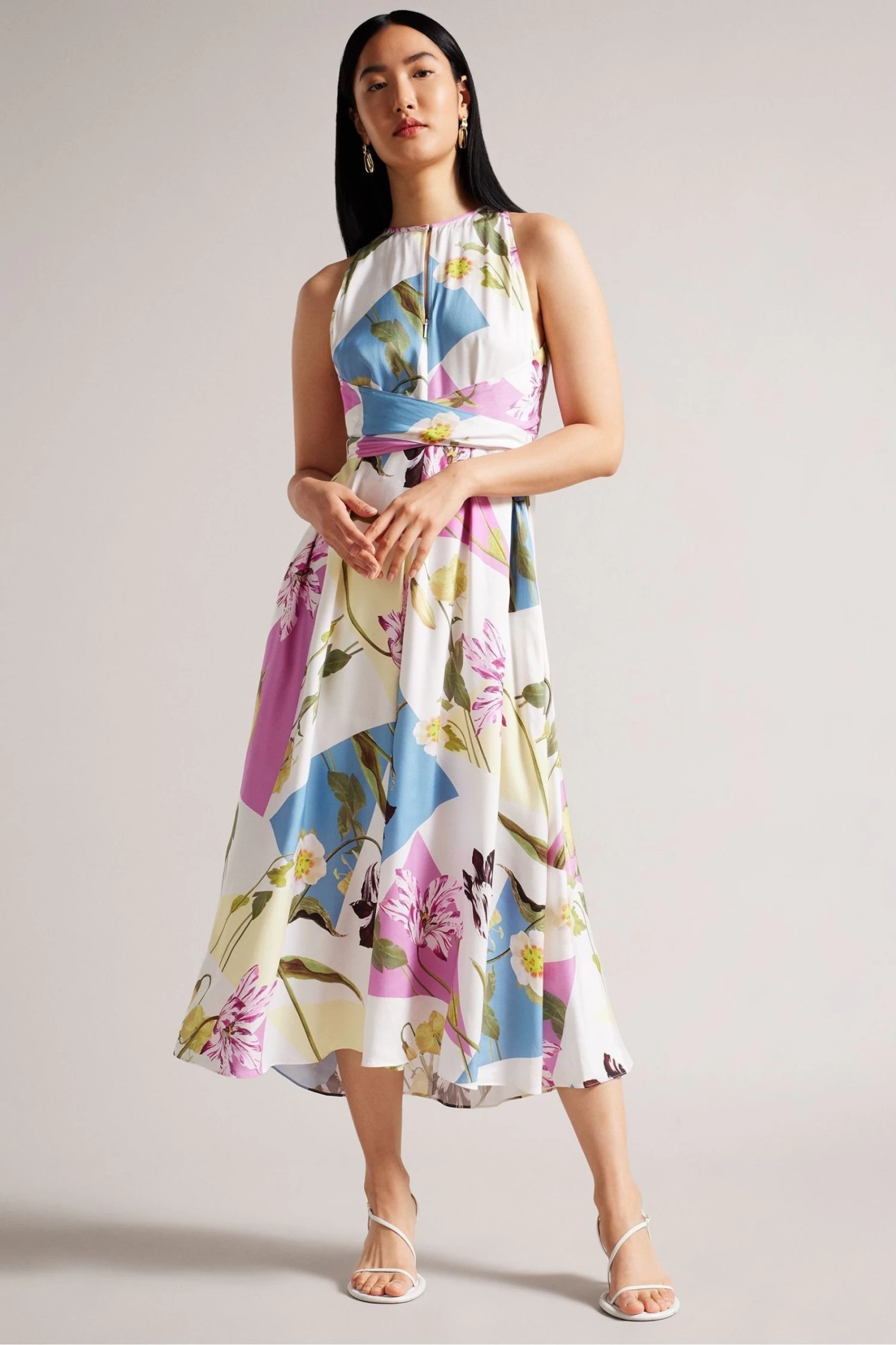 Ted Baker Saanvii White Halterneck Midi Dress