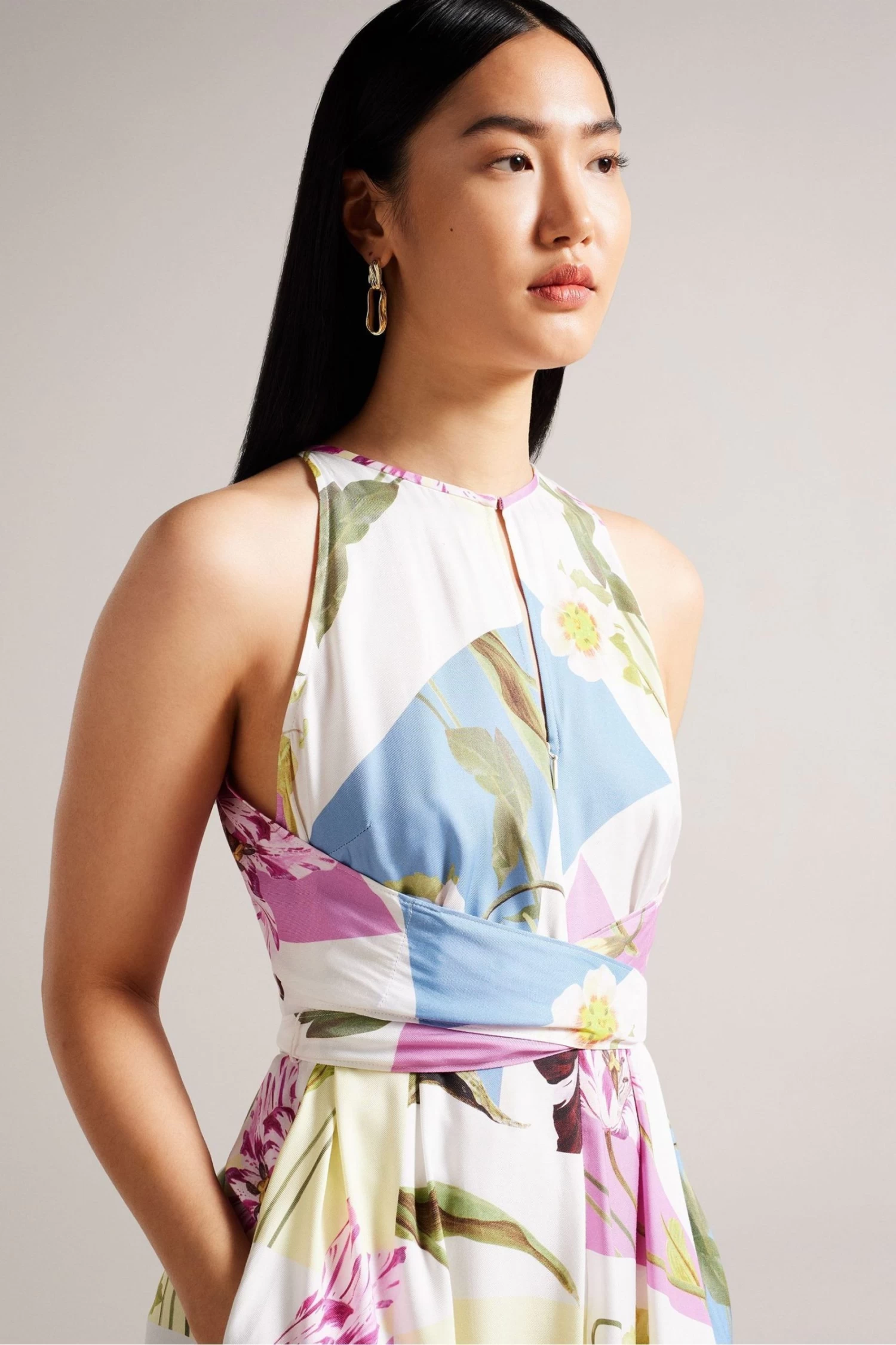 Ted Baker Saanvii White Halterneck Midi Dress - Image 3