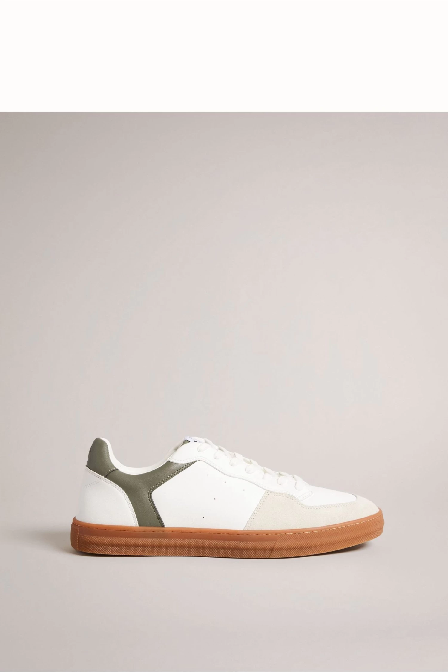 Ted Baker Barkerl Dk-Green Leather And Suede Sneakers
