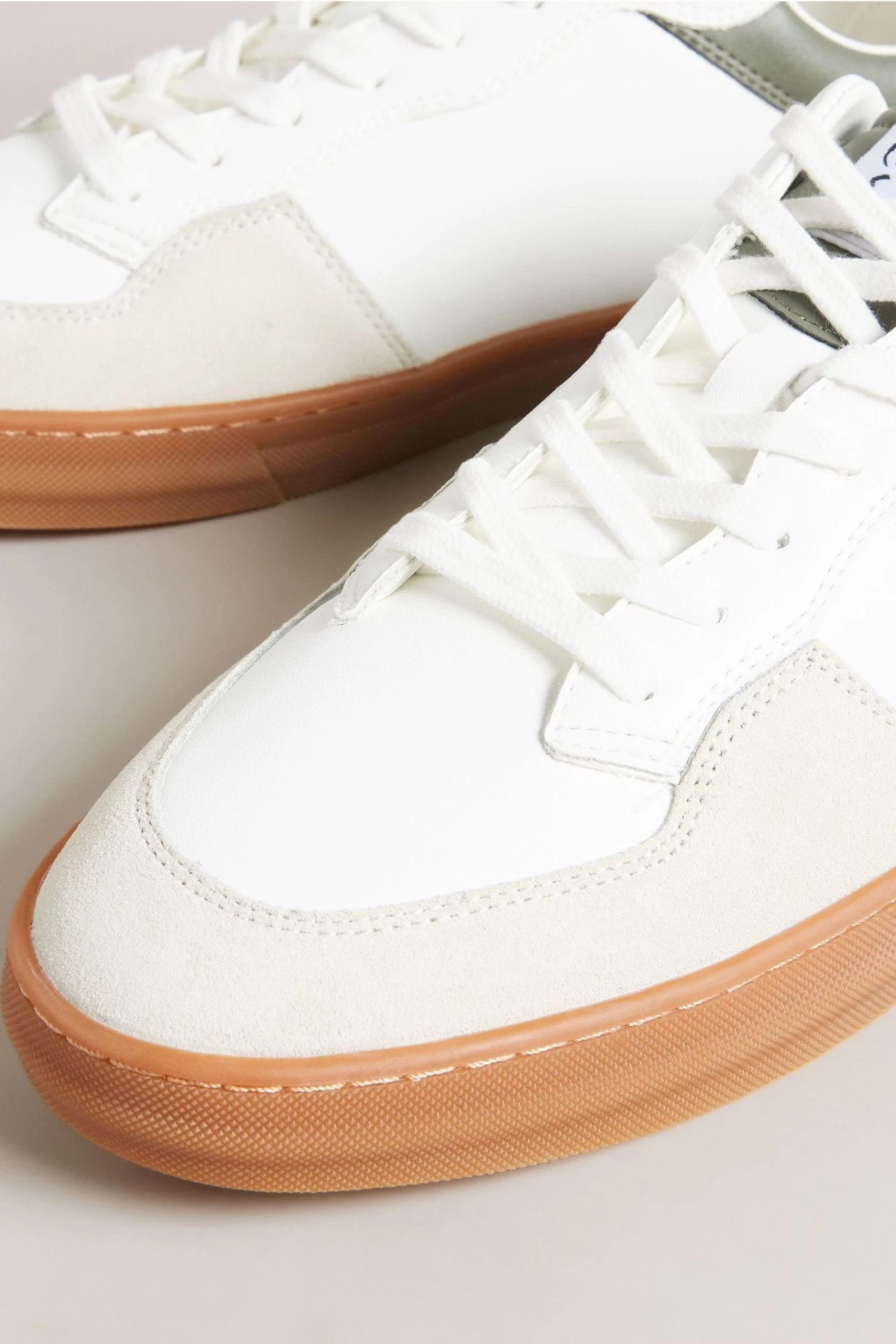 Ted Baker Barkerl Dk-Green Leather And Suede Sneakers - Image 4