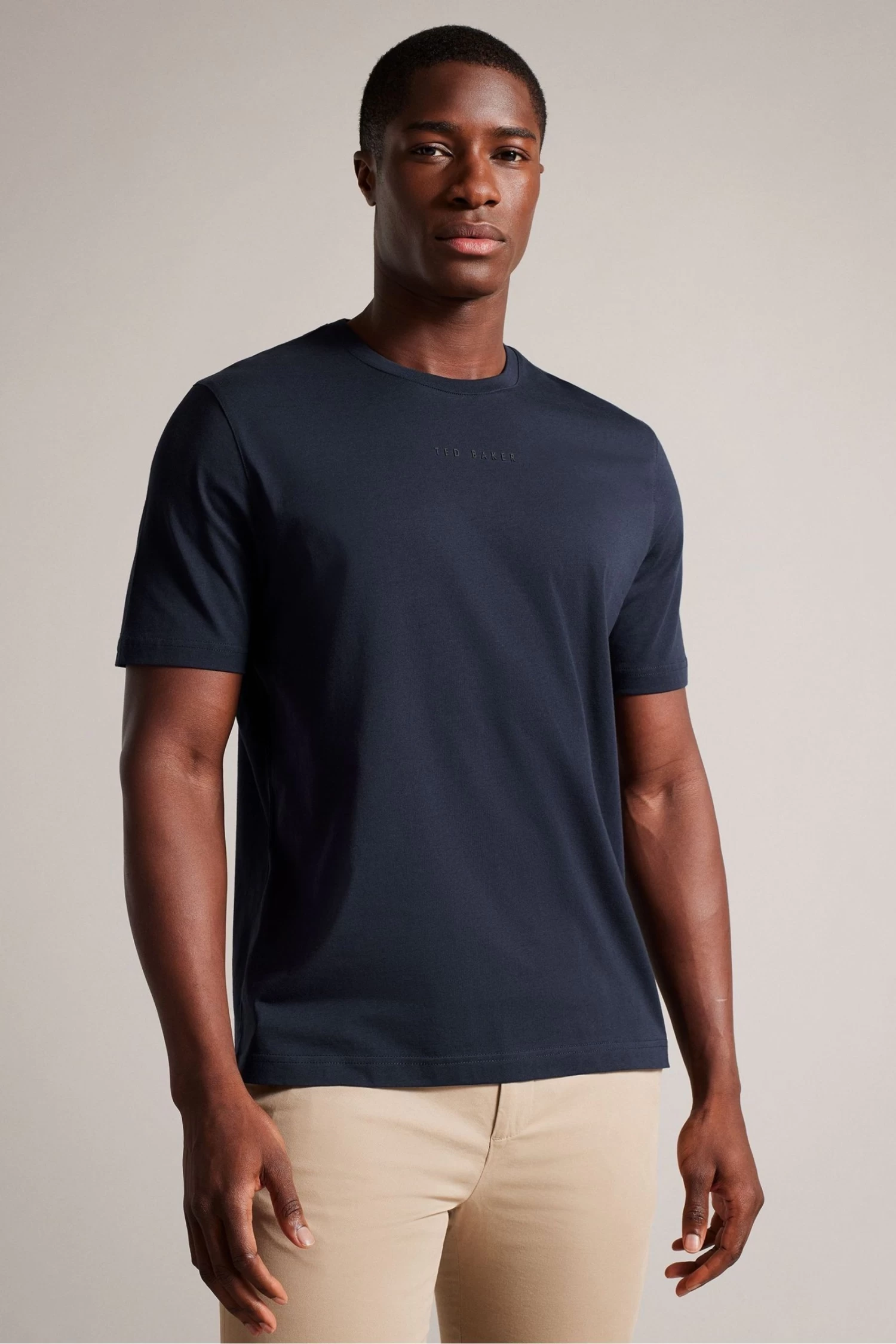 Ted Baker Navy Blue Wilkin Short Sleeved Branded T-Shirt