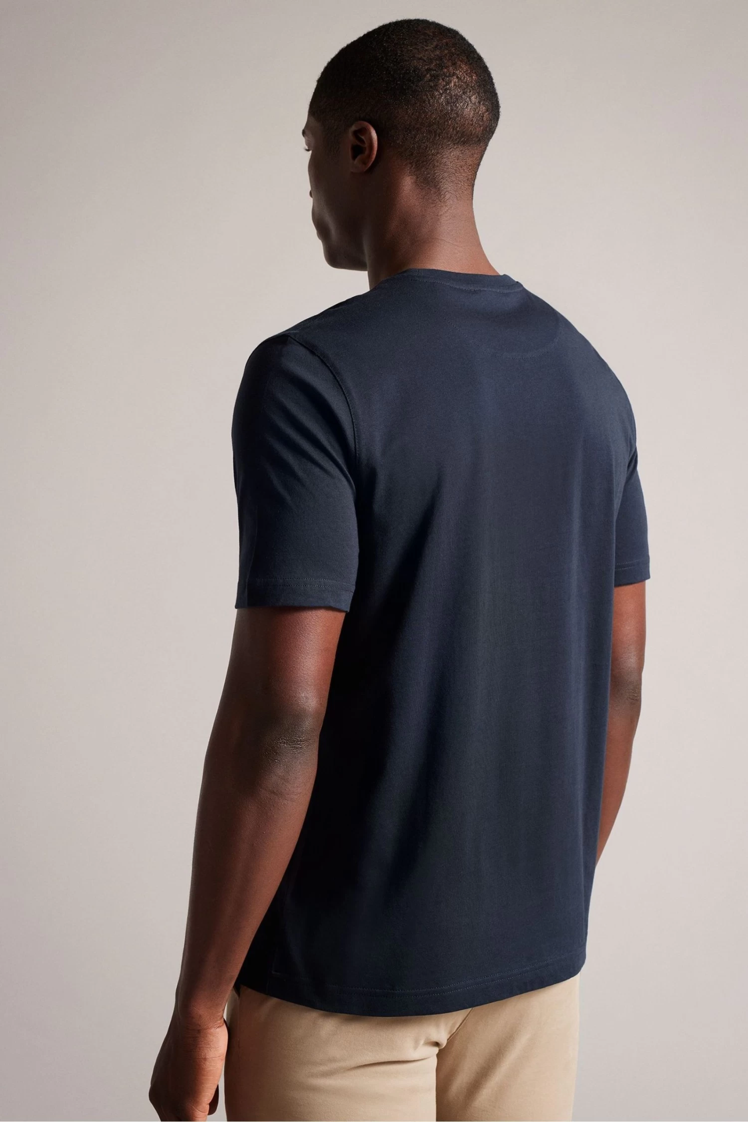 Ted Baker Navy Blue Wilkin Short Sleeved Branded T-Shirt - Image 2