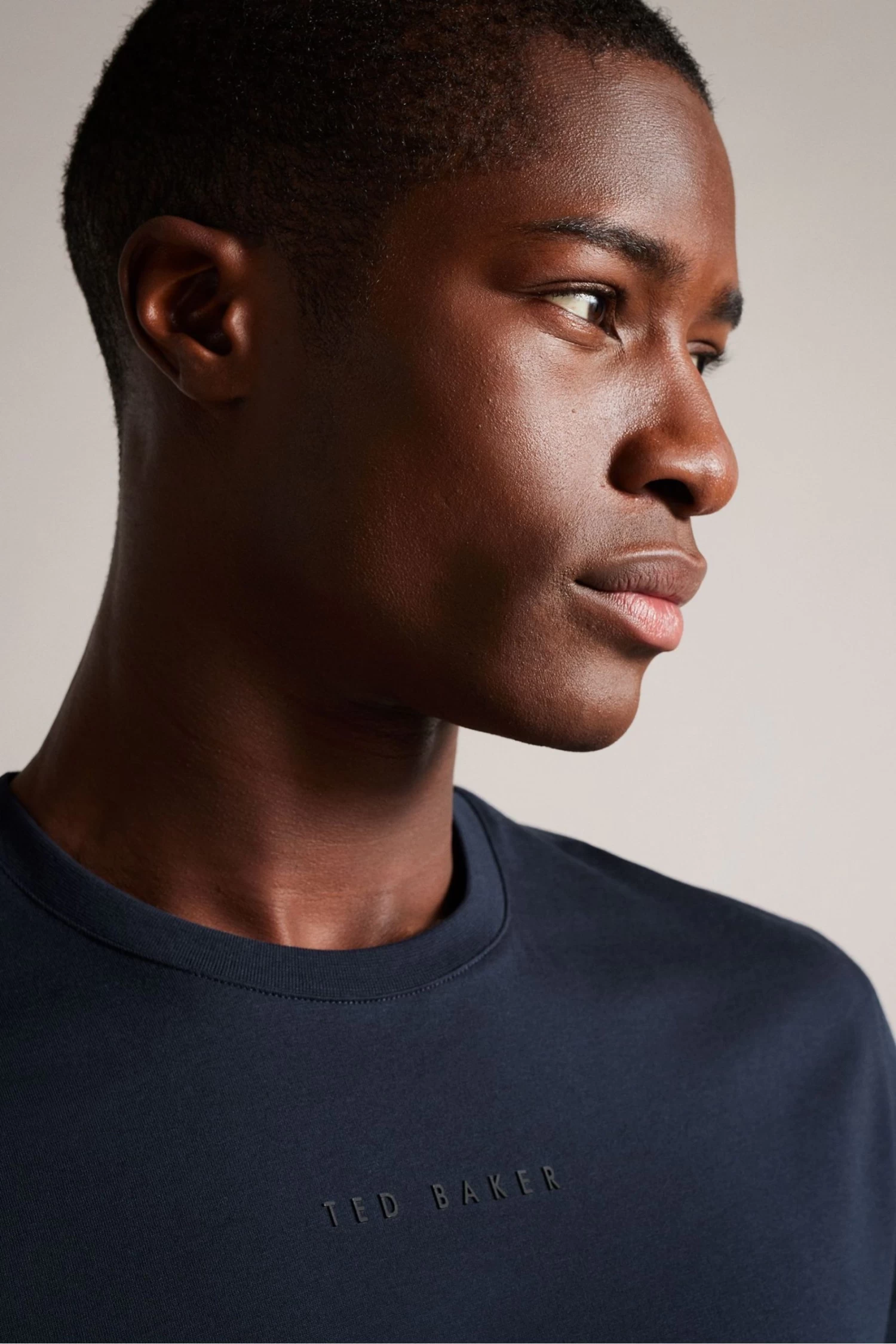 Ted Baker Navy Blue Wilkin Short Sleeved Branded T-Shirt - Image 4