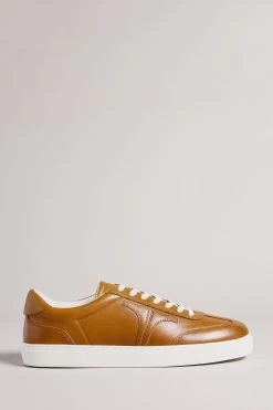 Ted Baker Mens Brown Robert Retro Leather Sneakers