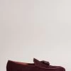 Ted Baker Red Erol Long Sleeved Oxblood Suede Dressy Loafers