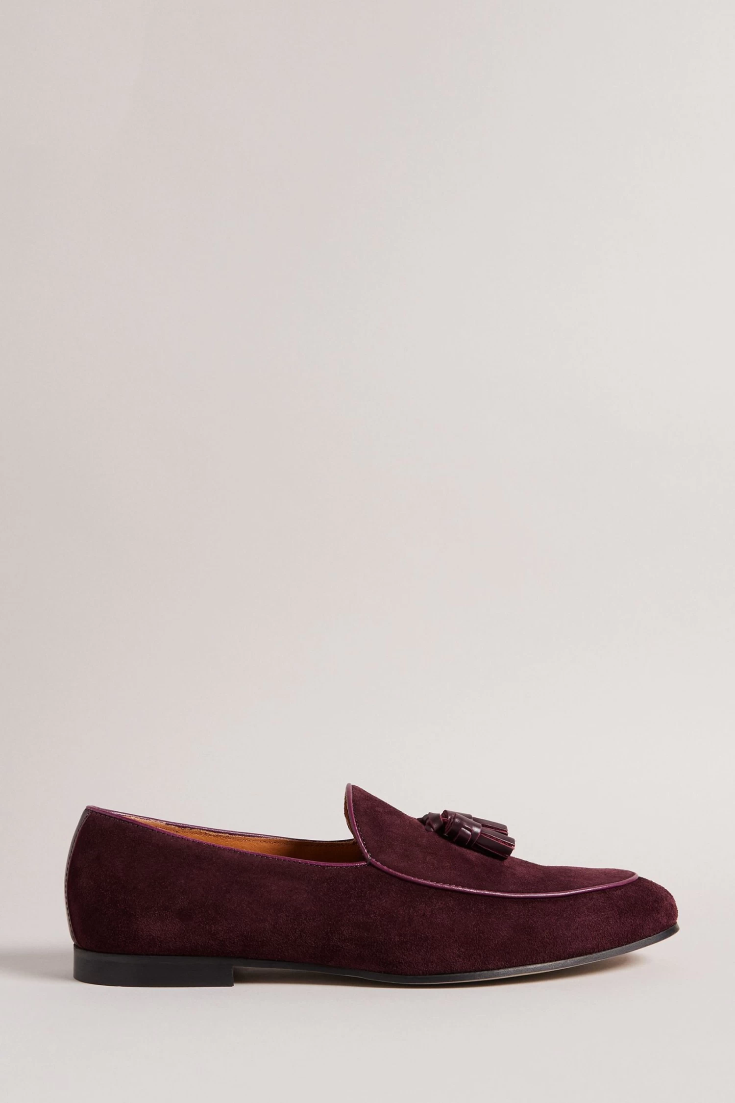 Ted Baker Red Erol Long Sleeved Oxblood Suede Dressy Loafers