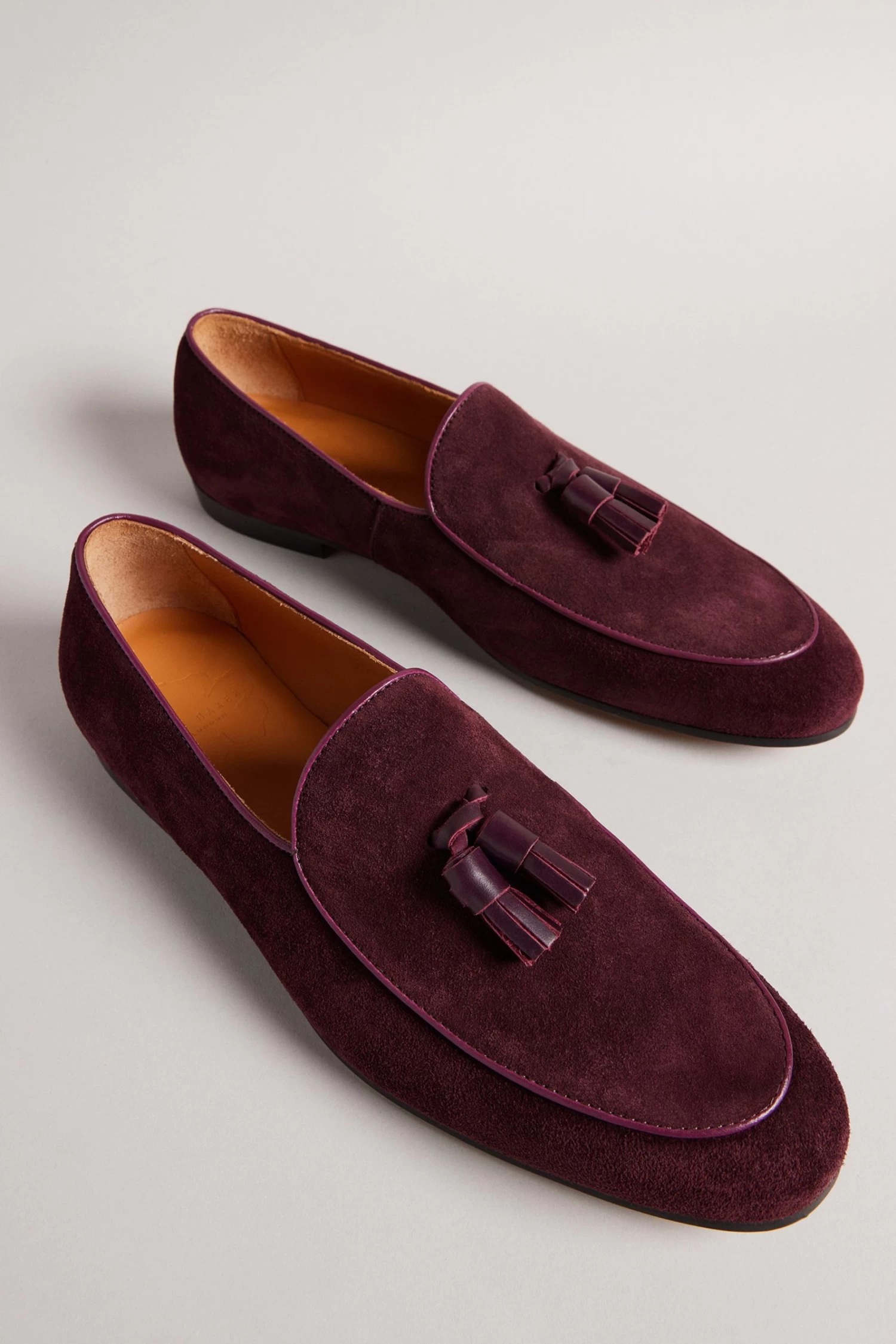 Ted Baker Red Erol Long Sleeved Oxblood Suede Dressy Loafers - Image 2