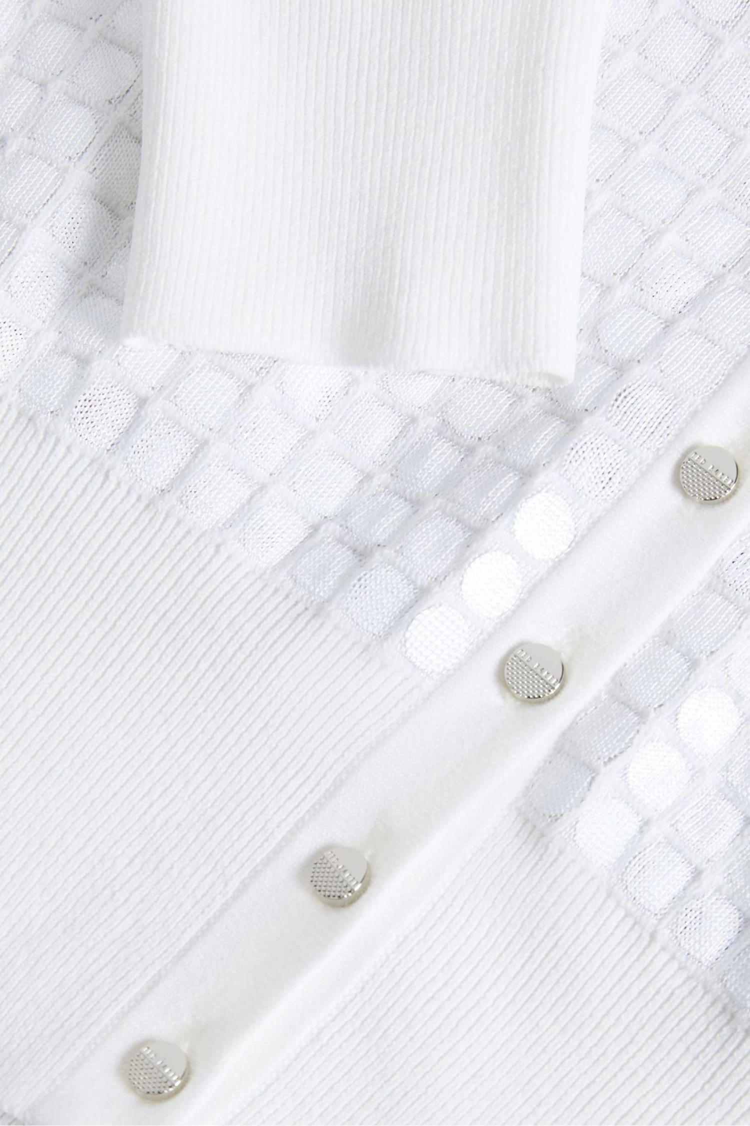 Ted Baker White Baliner Sequin Detail Knit Cardigan - Image 5