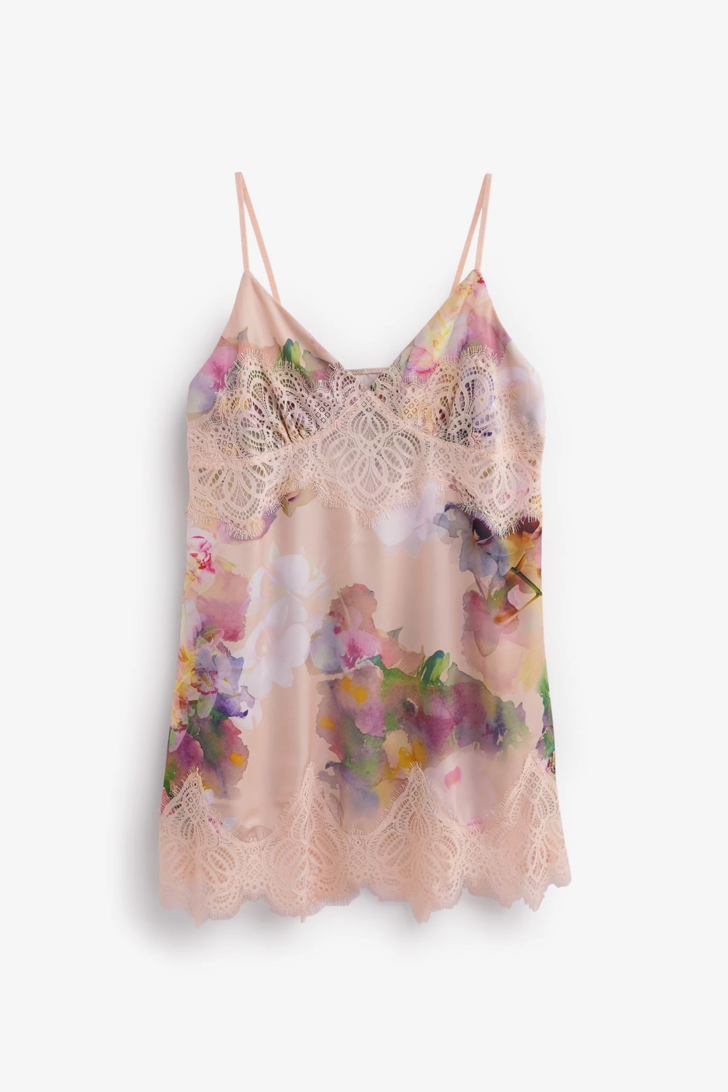 B By Ted Baker Pink Satin Slip With Lace Details - Image 9