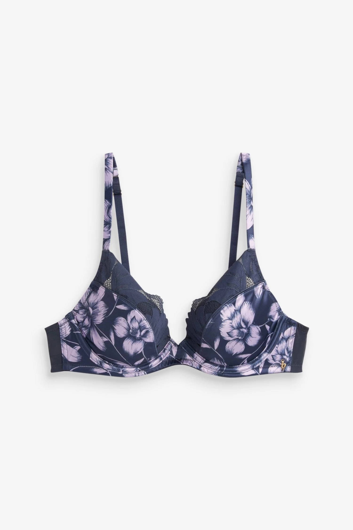 Baker By Ted Baker Navy/Purple Baker Satin Plunge Bra - Image 5
