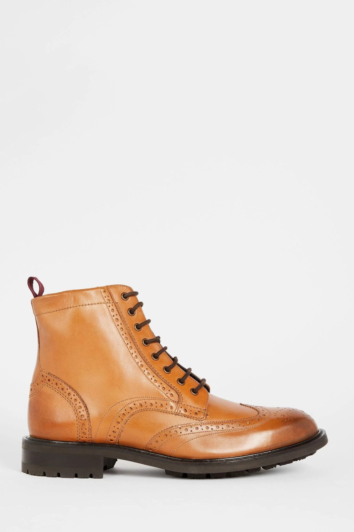 Ted Baker Tan Brown Wadelan Lace-Up Leather Boots