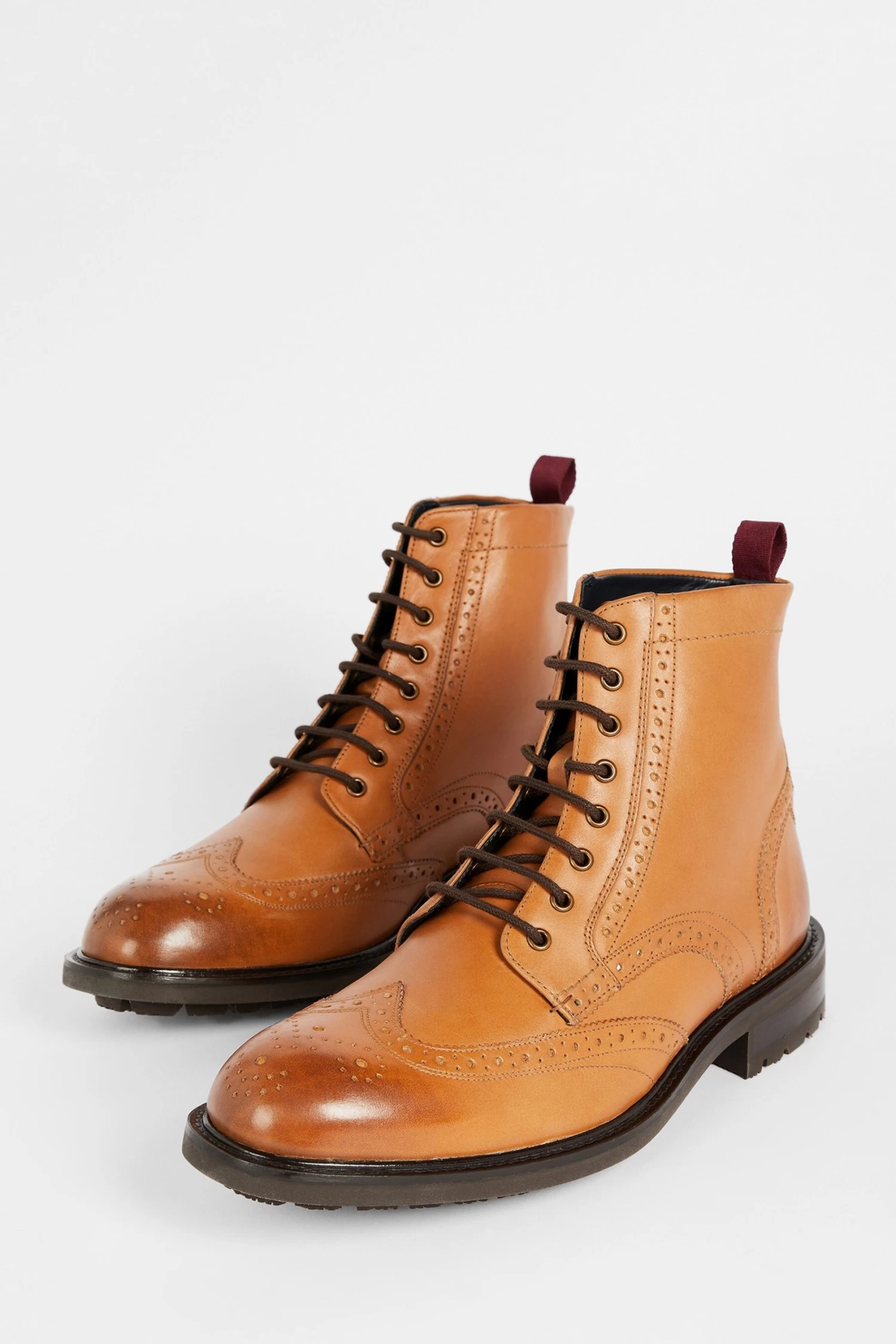 Ted Baker Tan Brown Wadelan Lace-Up Leather Boots - Image 2