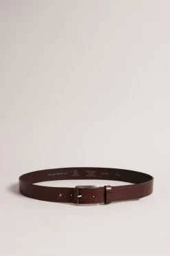 Ted Baker Brown Lined Embossed Leather Belt