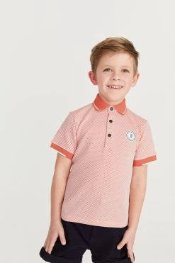 Baker By Ted Baker Orange Textured Polo Shirt