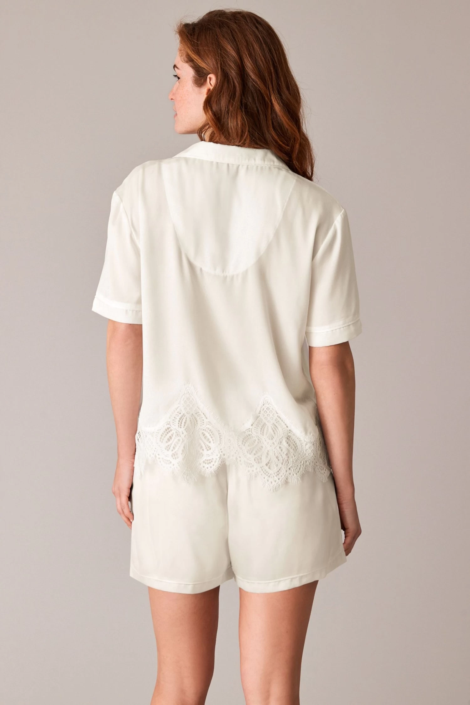 B By Ted Baker Ivory Bridal Satin Shorts Set - Image 4