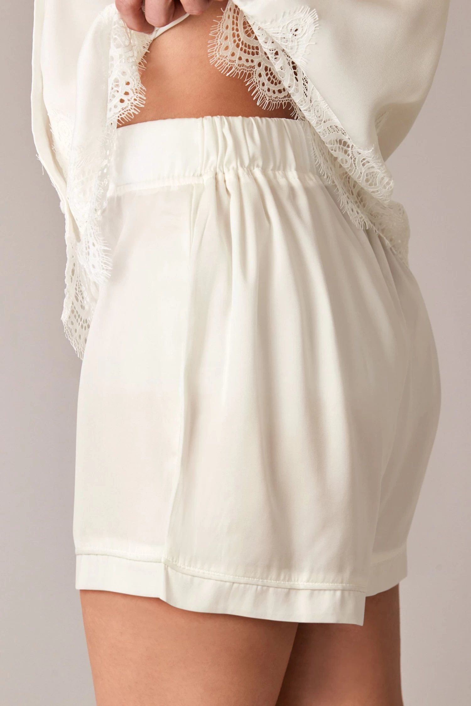B By Ted Baker Ivory Bridal Satin Shorts Set - Image 5