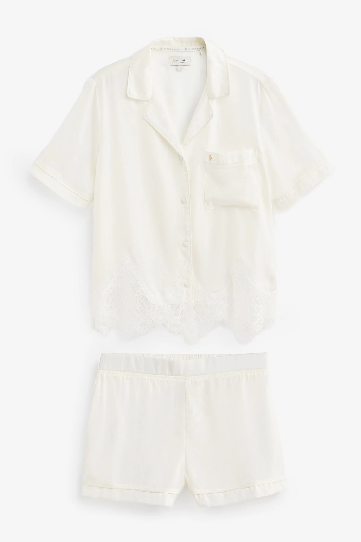 B By Ted Baker Ivory Bridal Satin Shorts Set - Image 6