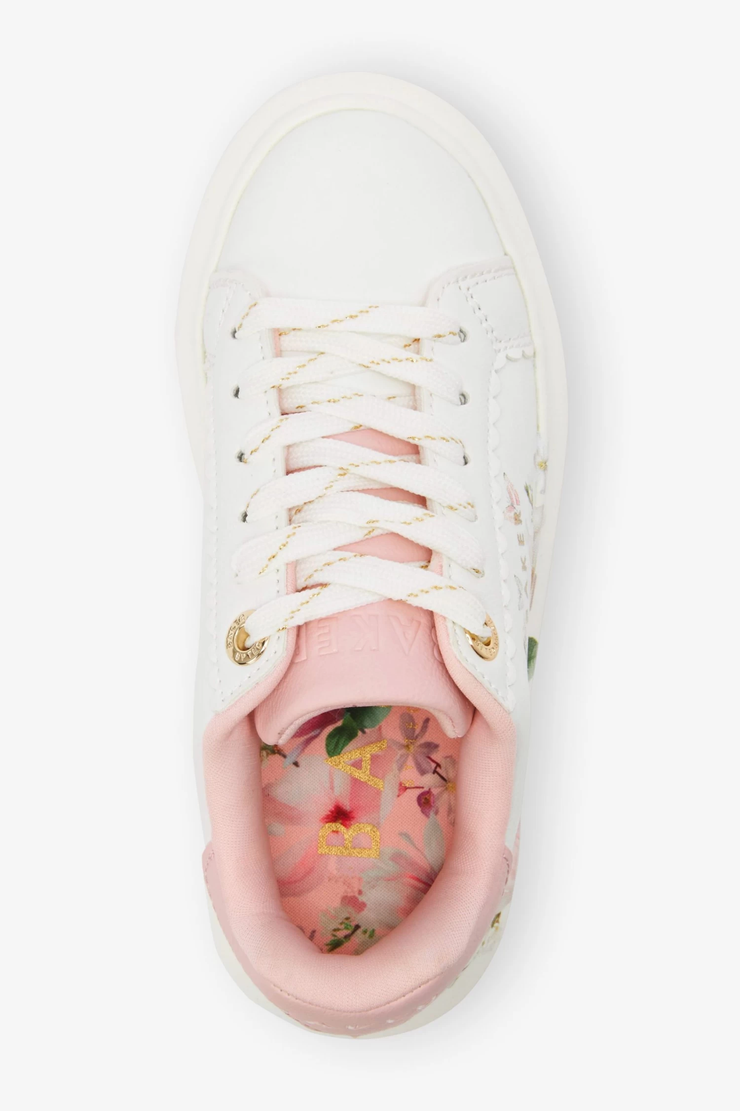 Baker By Ted Baker White Floral Chunky Trainers - Image 3