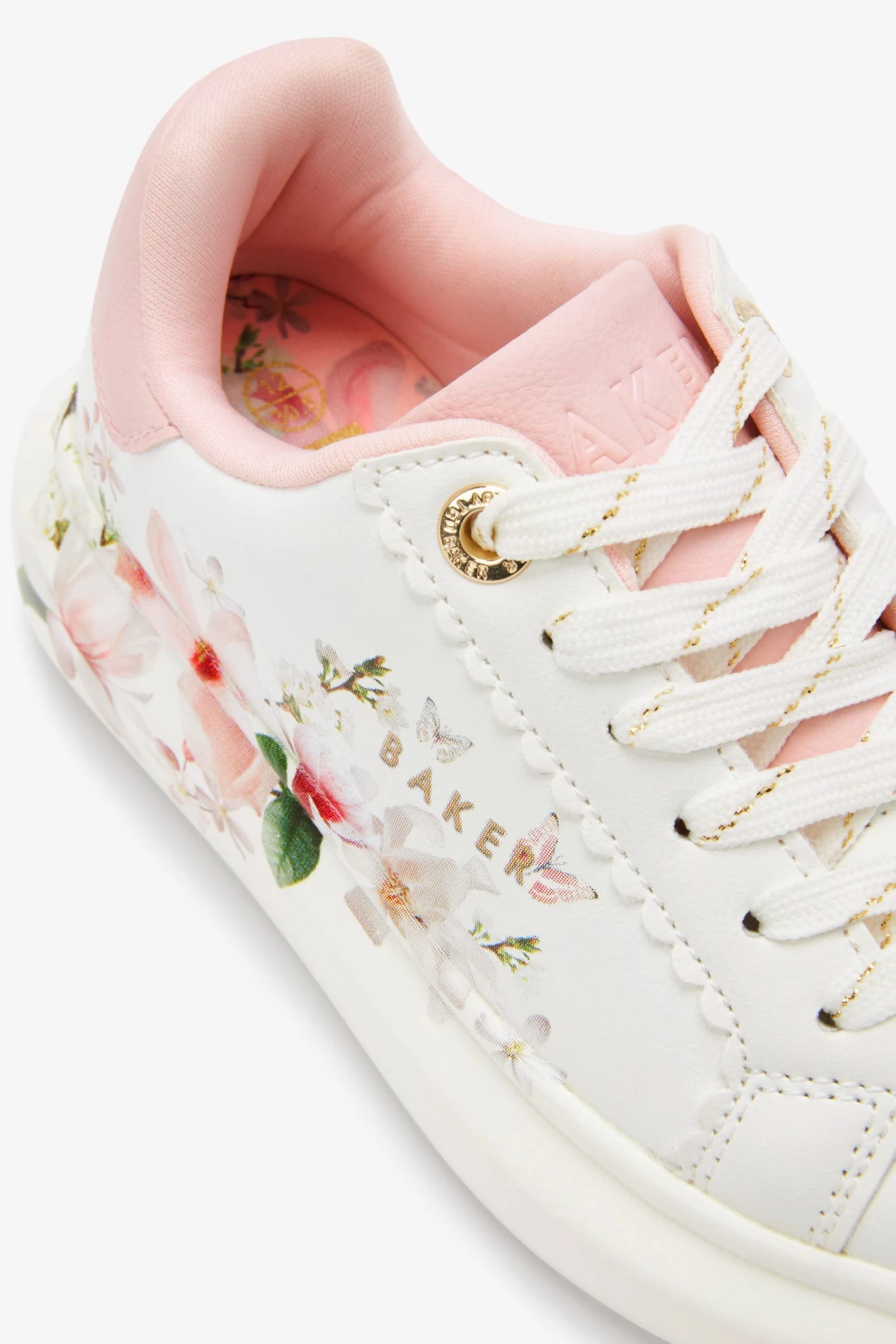 Baker By Ted Baker White Floral Chunky Trainers - Image 4