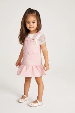 Baker By Ted Baker Pink Pique Pinafore And T-Shirt Set