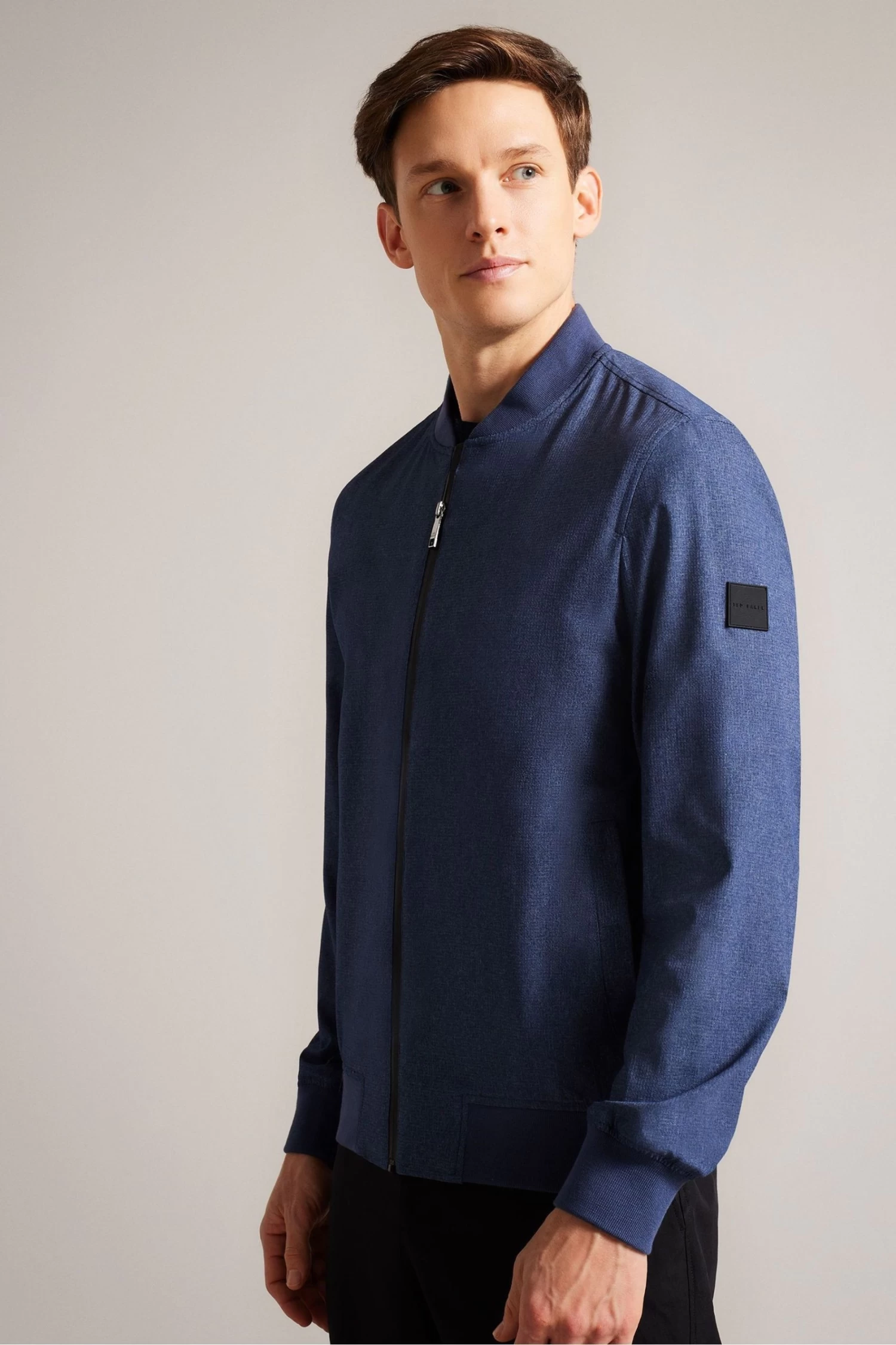 Ted Baker Dark Blue Elmhurst Technical Stretch Bomber Jacket - Image 3