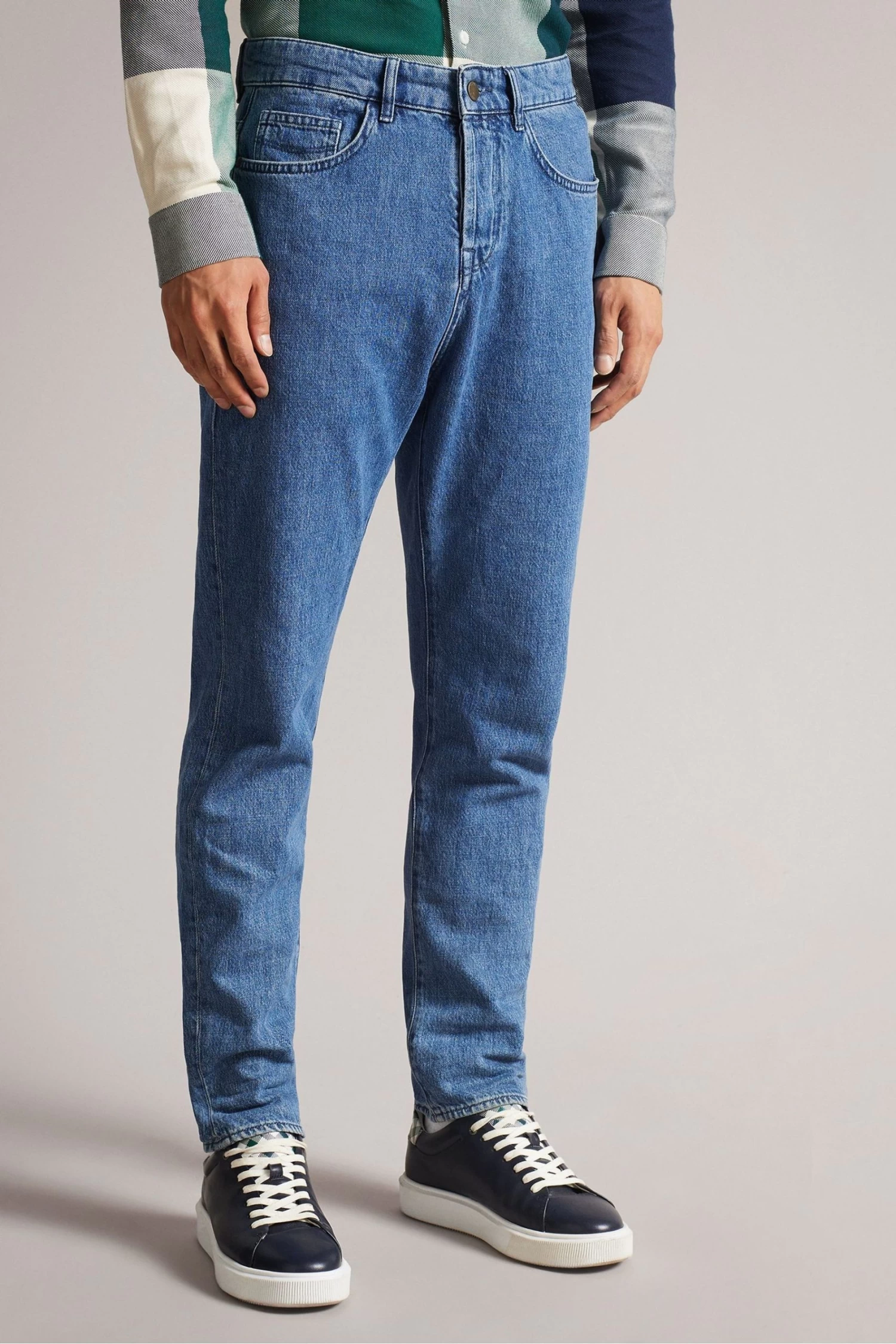 Ted Baker Blue Kinstun Cropped Leg Denim Jeans