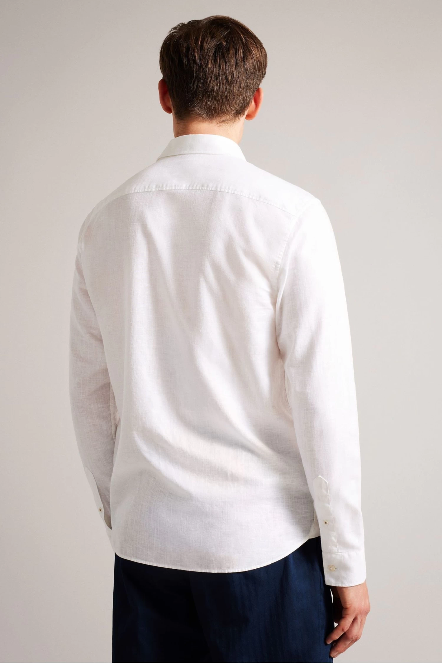 Ted Baker White Kingwel Long Sleeve Linen Shirt - Image 2