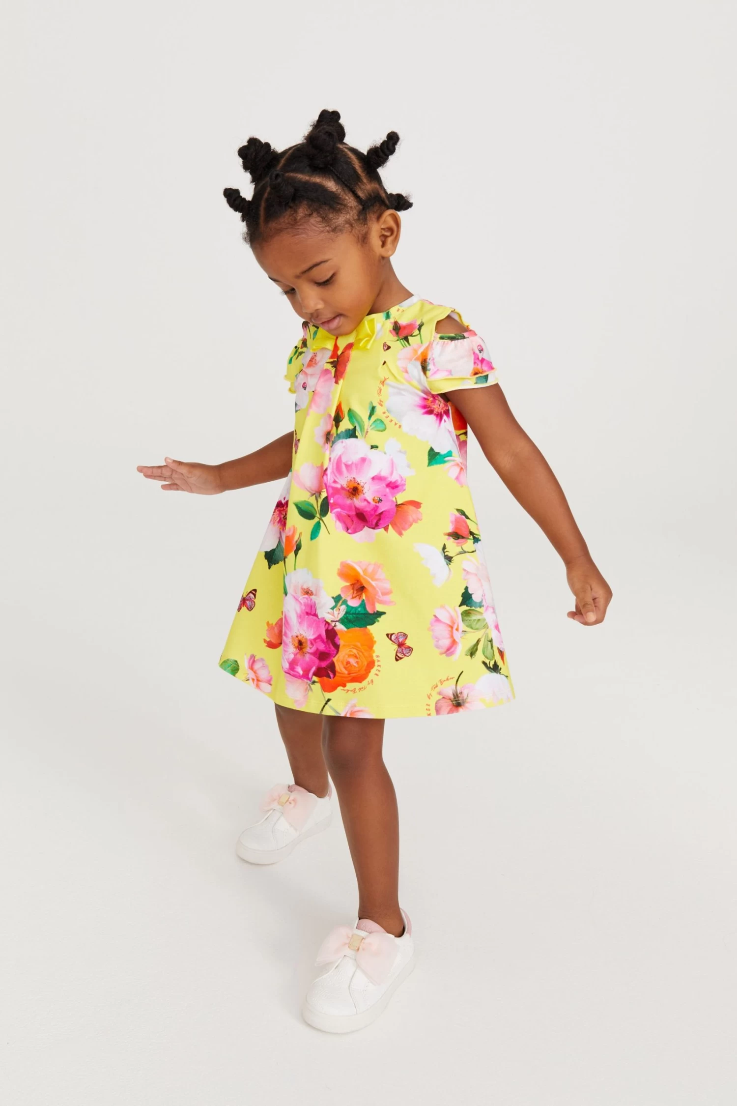 Baker By Ted Baker Yellow Floral Jersey Dress - Image 3