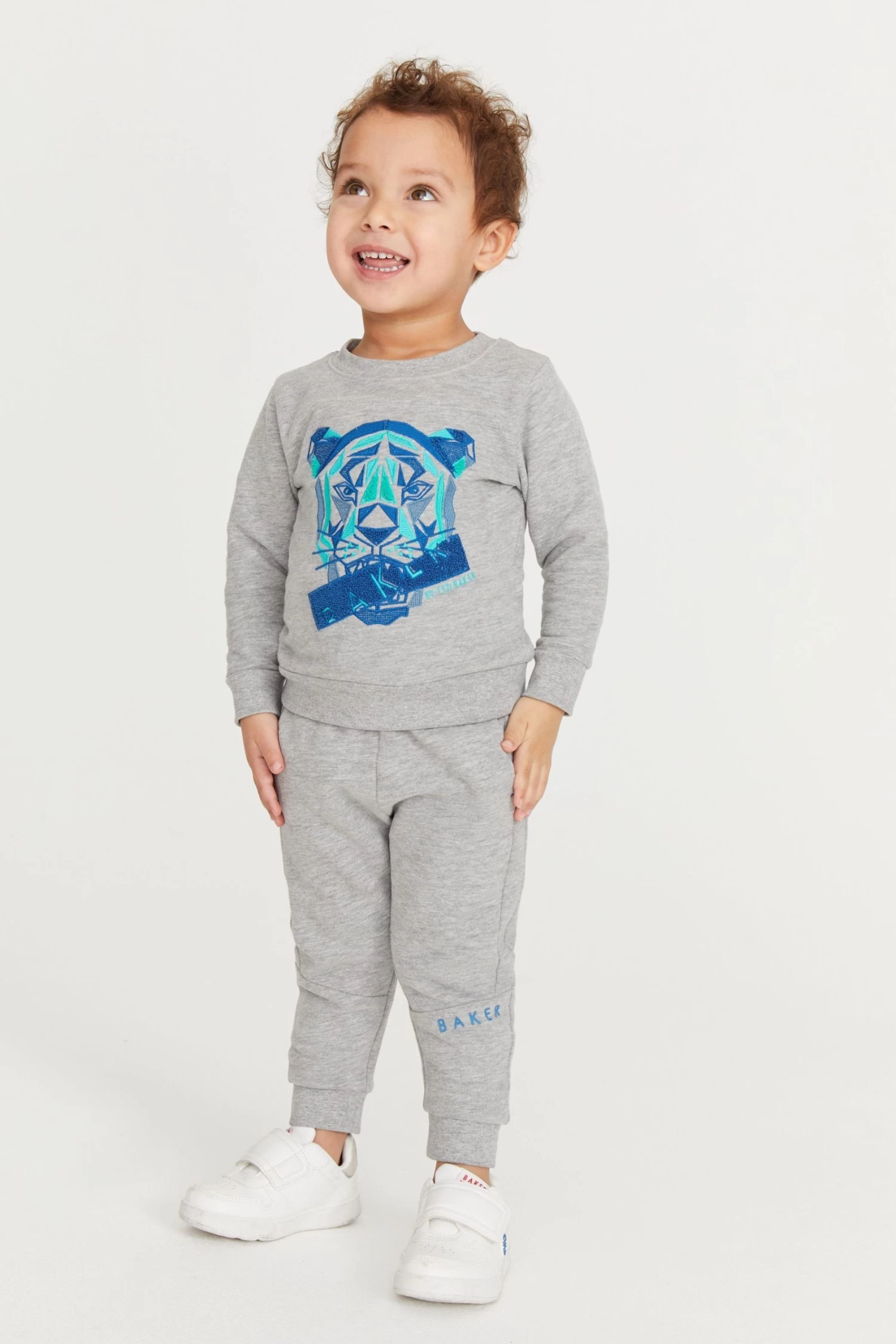 Baker By Ted Baker Grey Tiger Sweater And Jogger Set