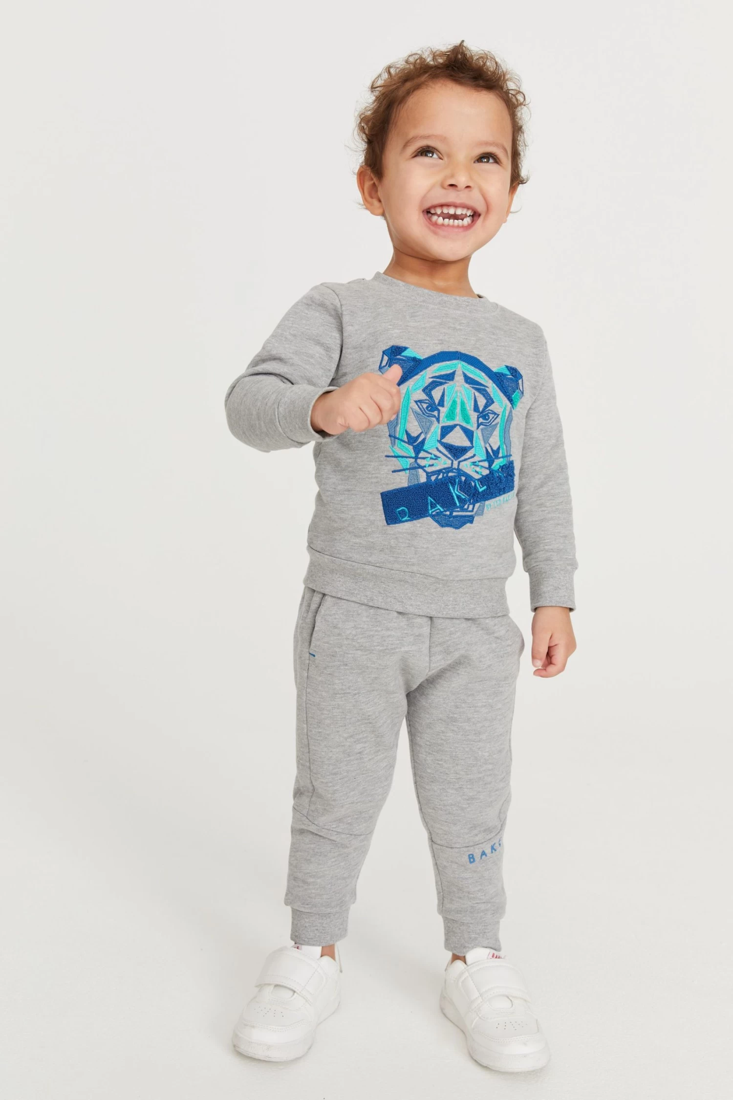 Baker By Ted Baker Grey Tiger Sweater And Jogger Set - Image 3