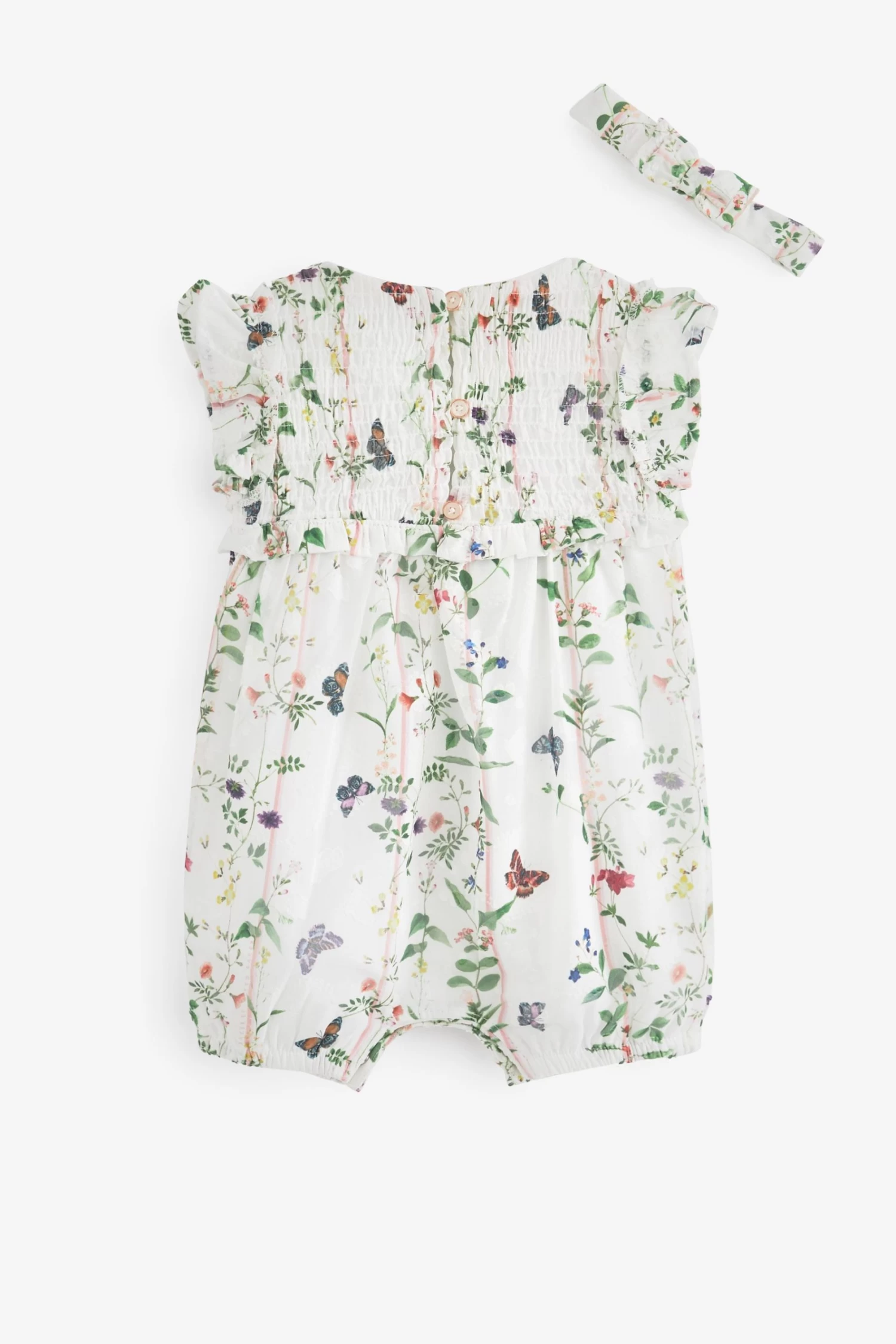 Baker By Ted Baker White Floral Romper And Headband Set - Image 2