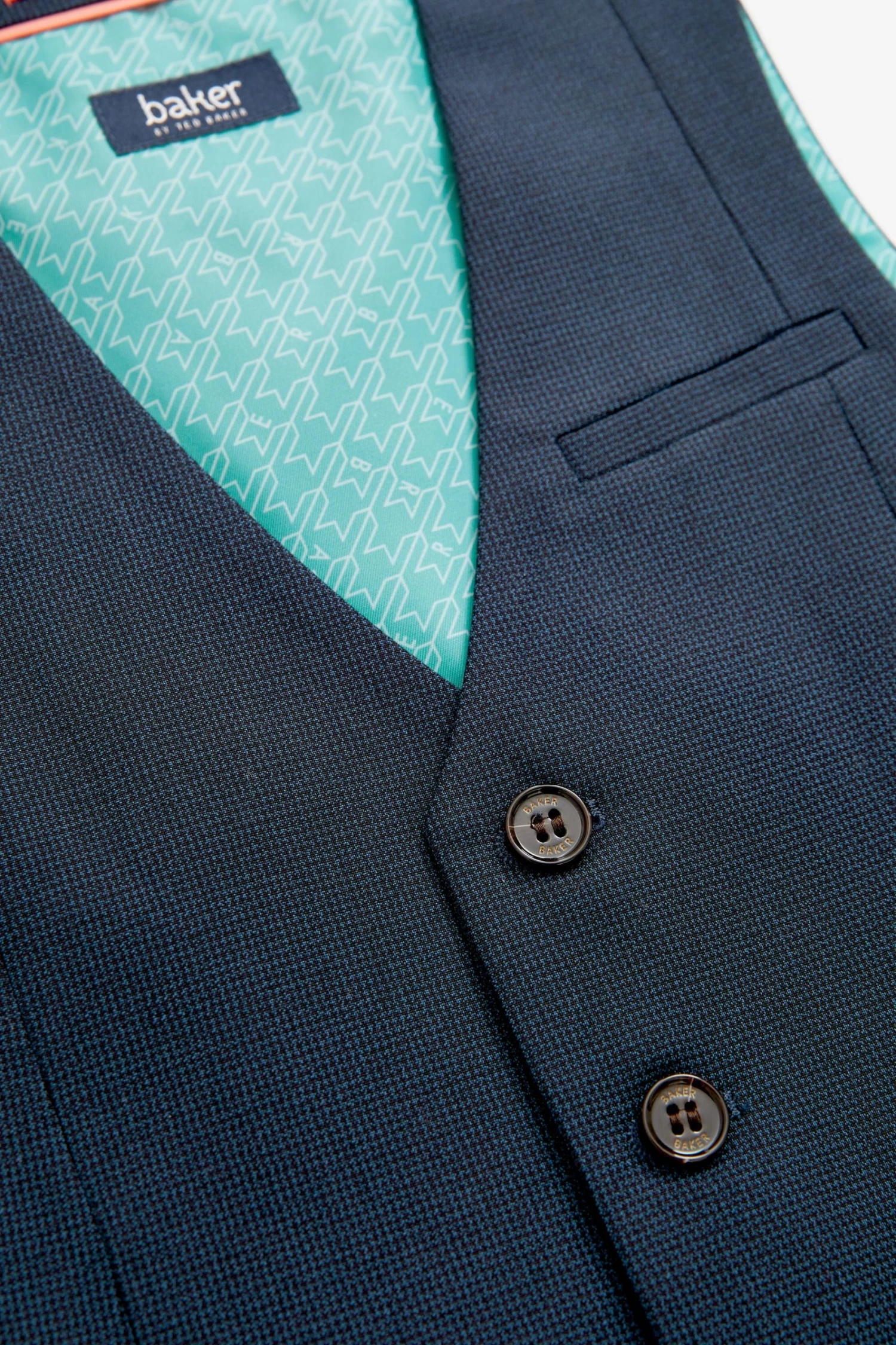 Baker By Ted Baker Navy Waistcoat - Image 6