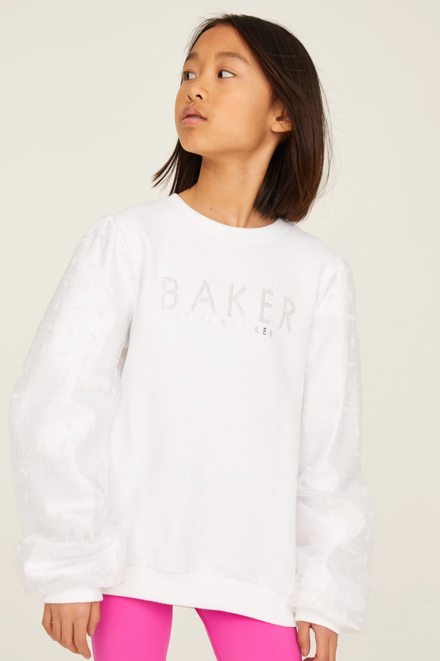 Baker By Ted Baker White Organza Sweatshirt