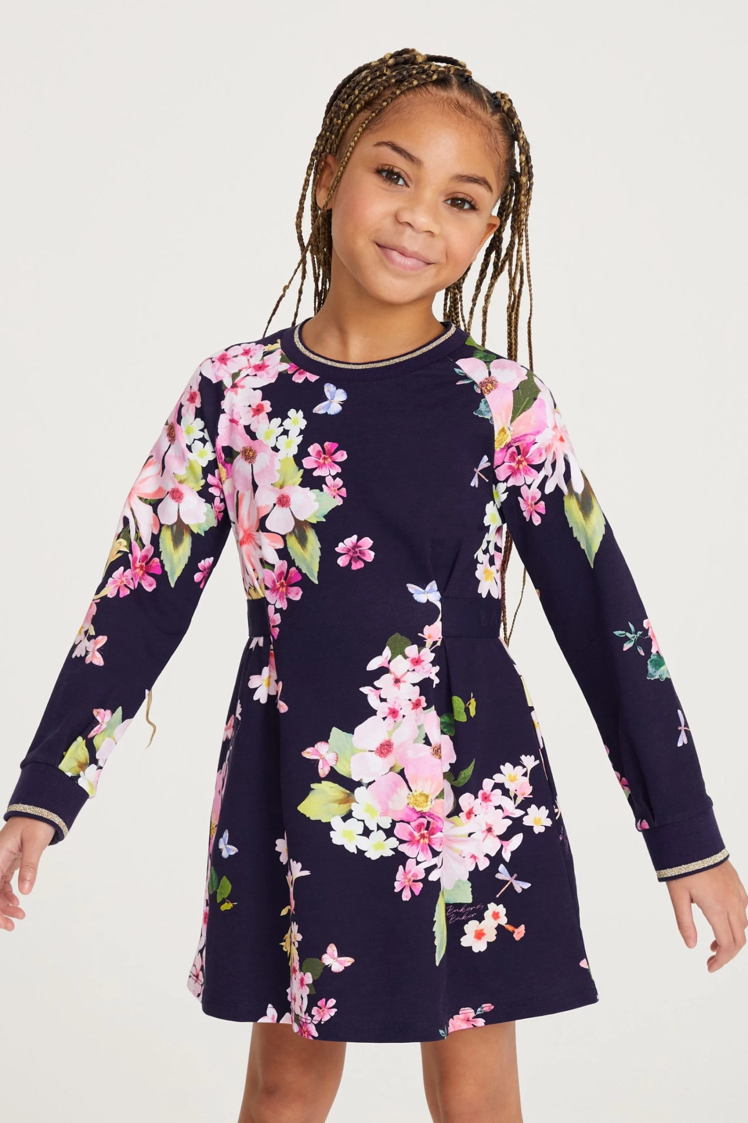 Baker By Ted Baker Navy Floral Jersey Dress