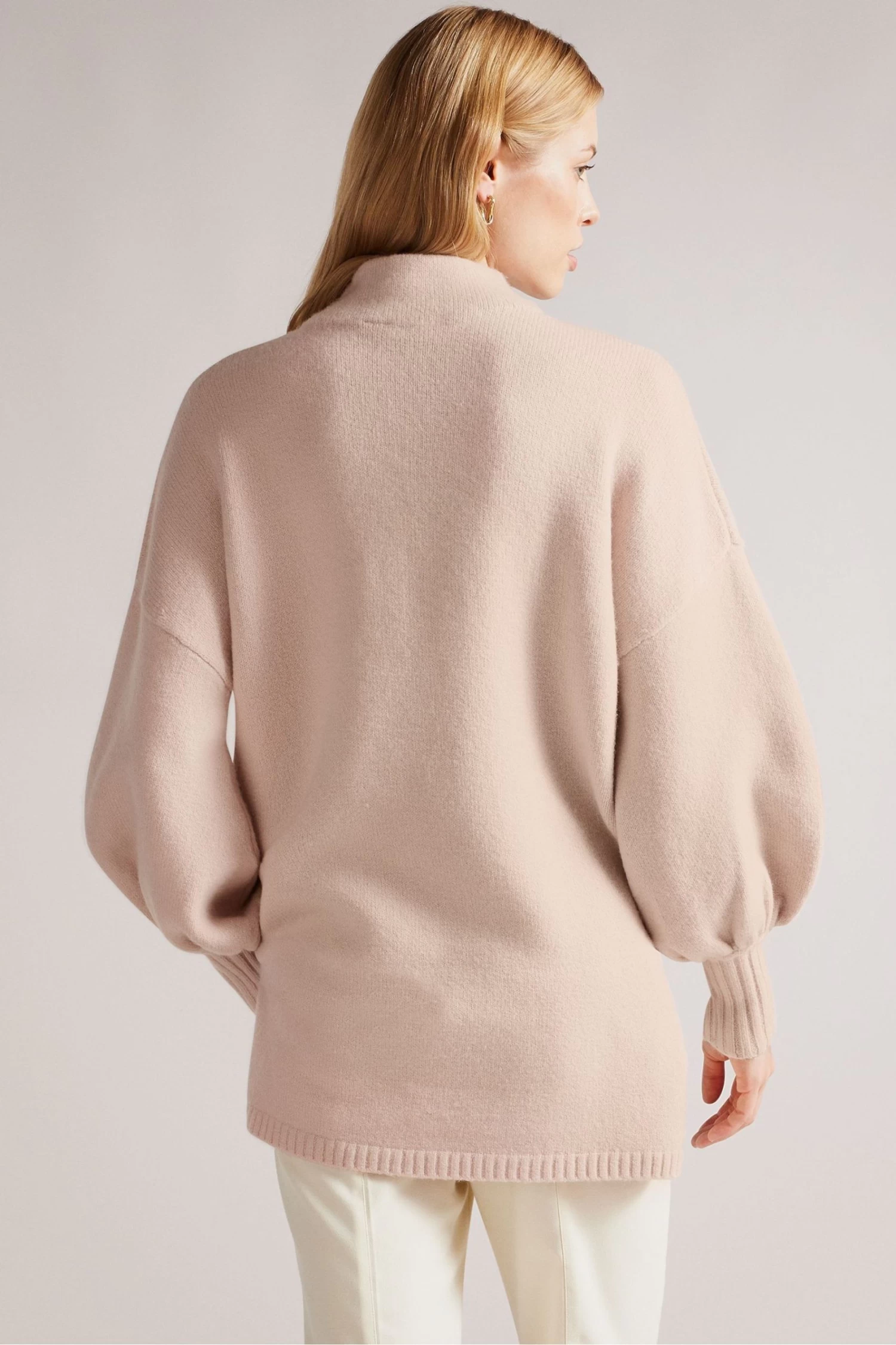 Ted Baker Oversized Dusky Pink Ruby Funnel Neck Sweater - Image 2